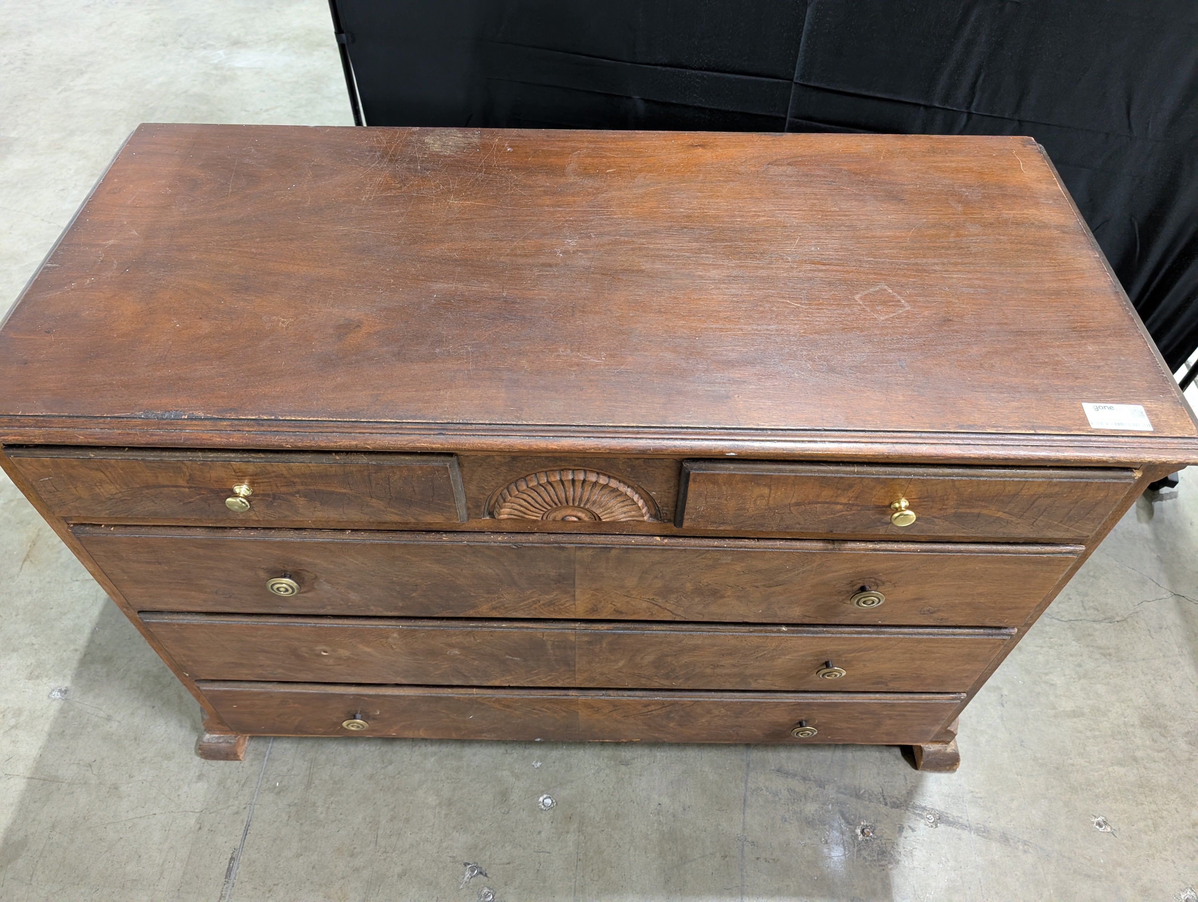Vintage Solid Wood Chest of Drawers with Carved Detail