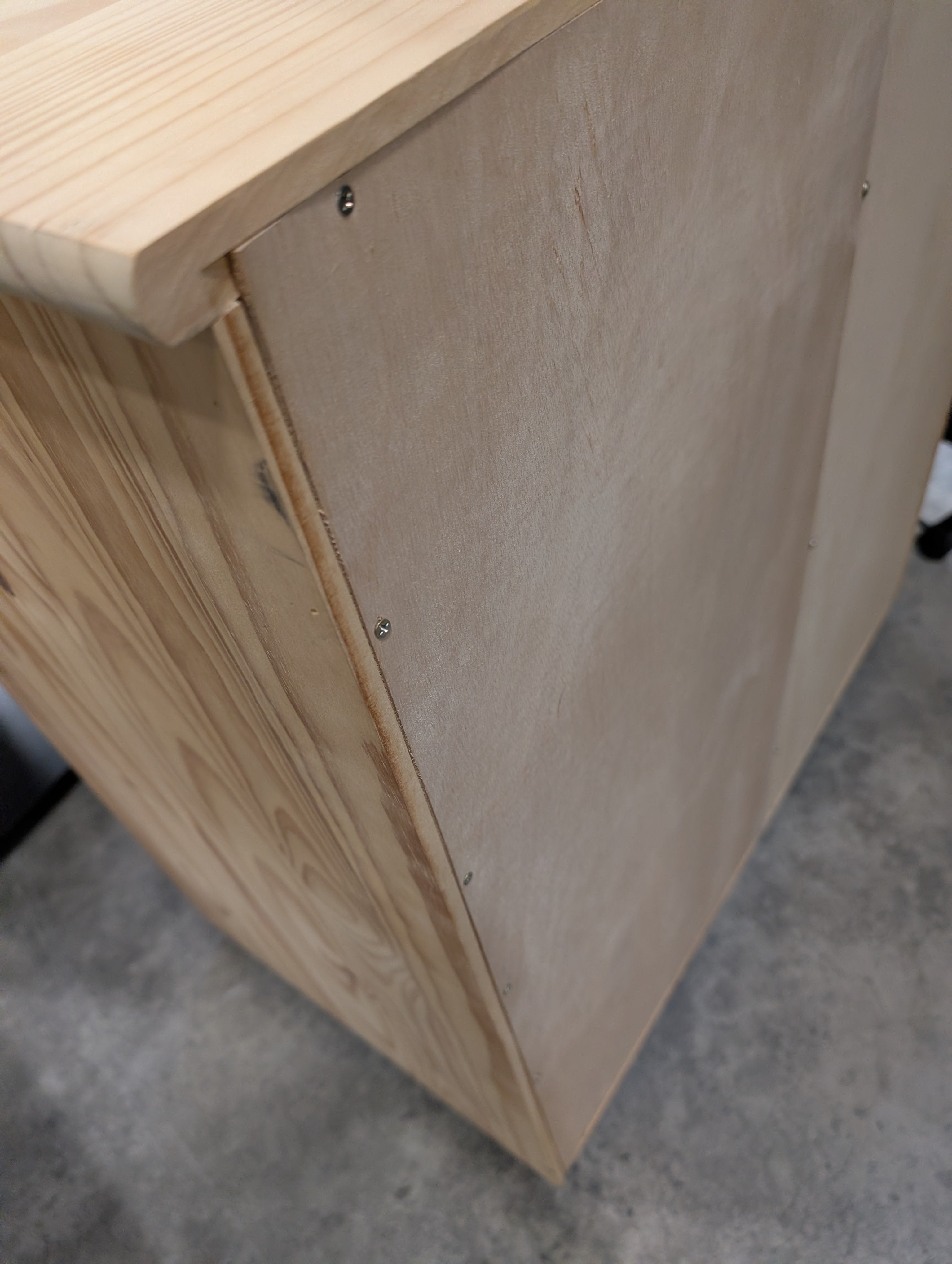 Natural Pine Wood Rolling Storage Cabinet