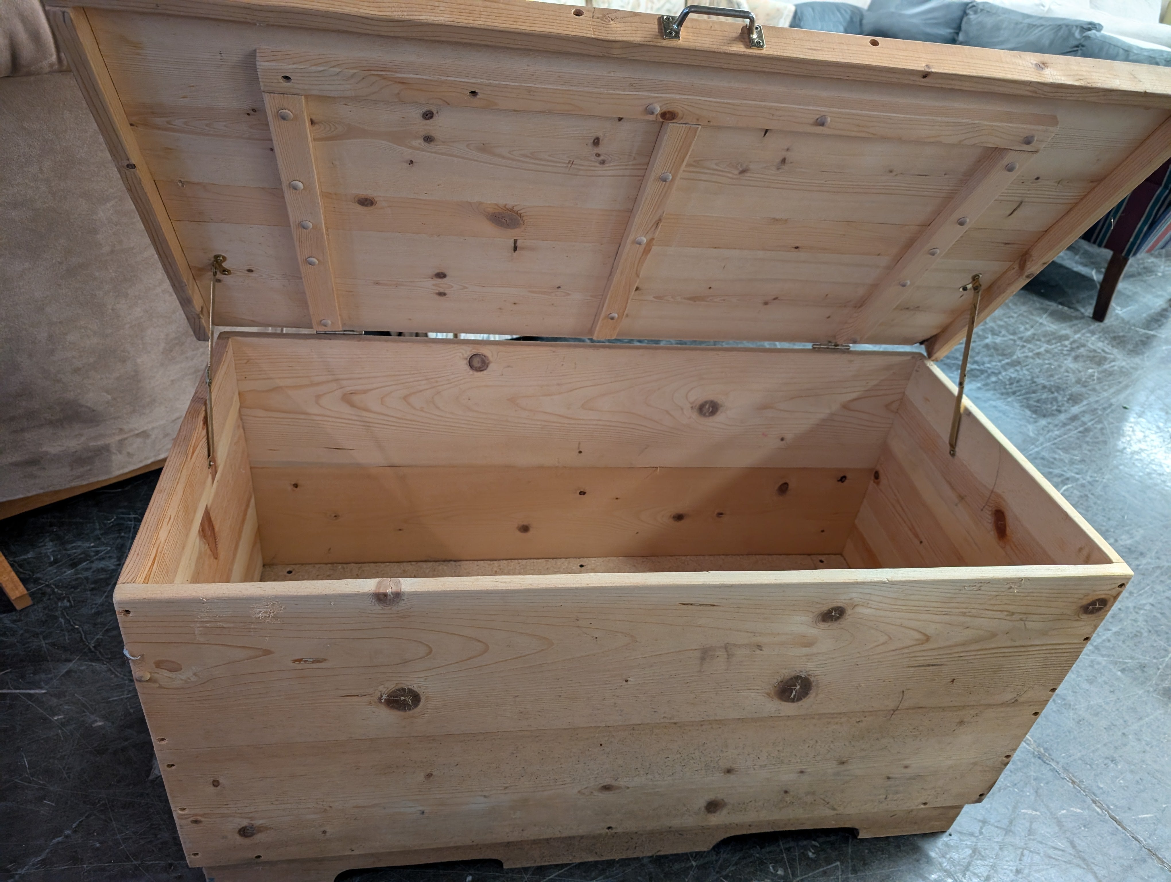 Rustic Wooden Storage Box with Brass Hardware