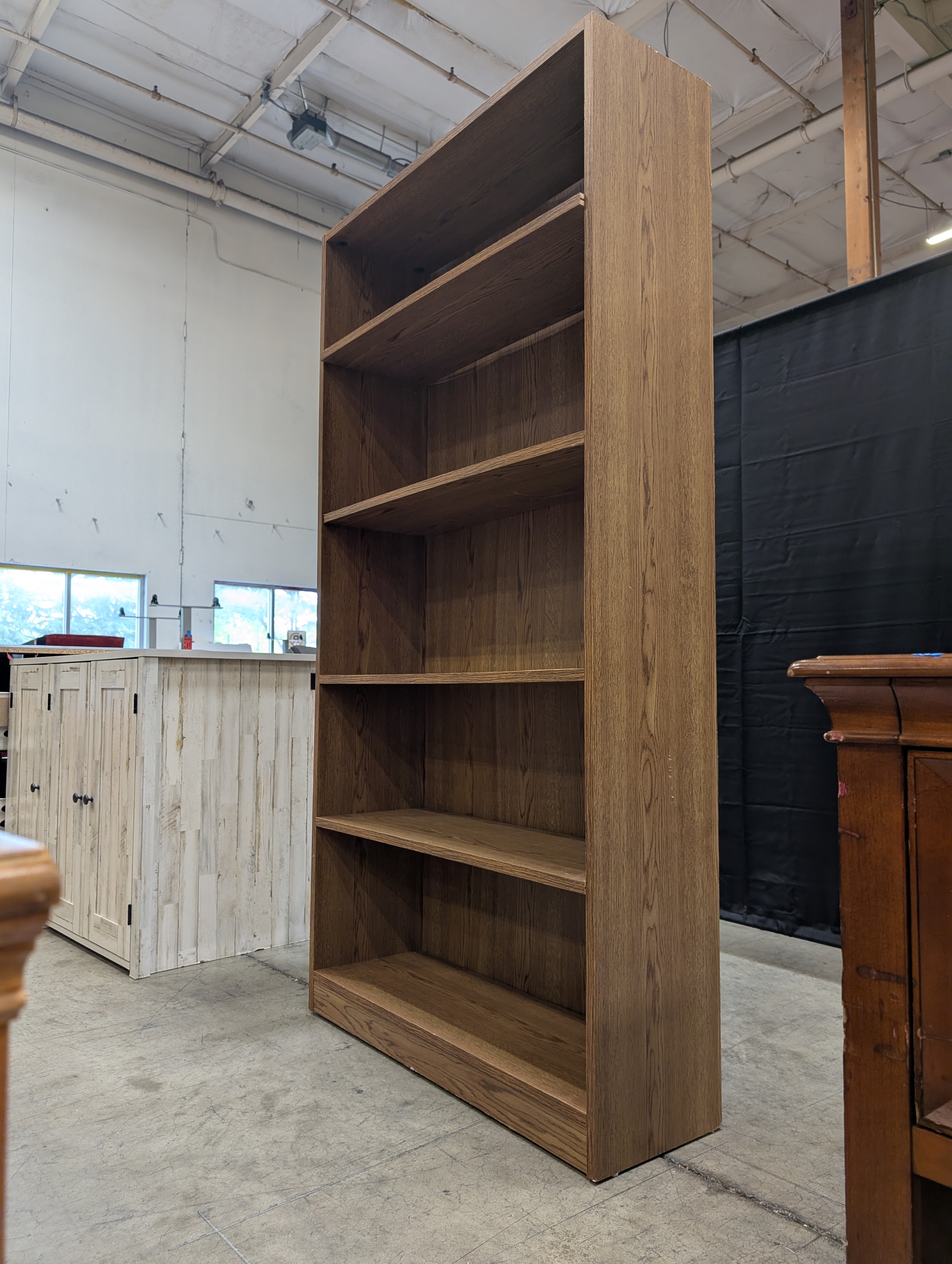 Five-Shelf Wood Grain Storage Bookcase