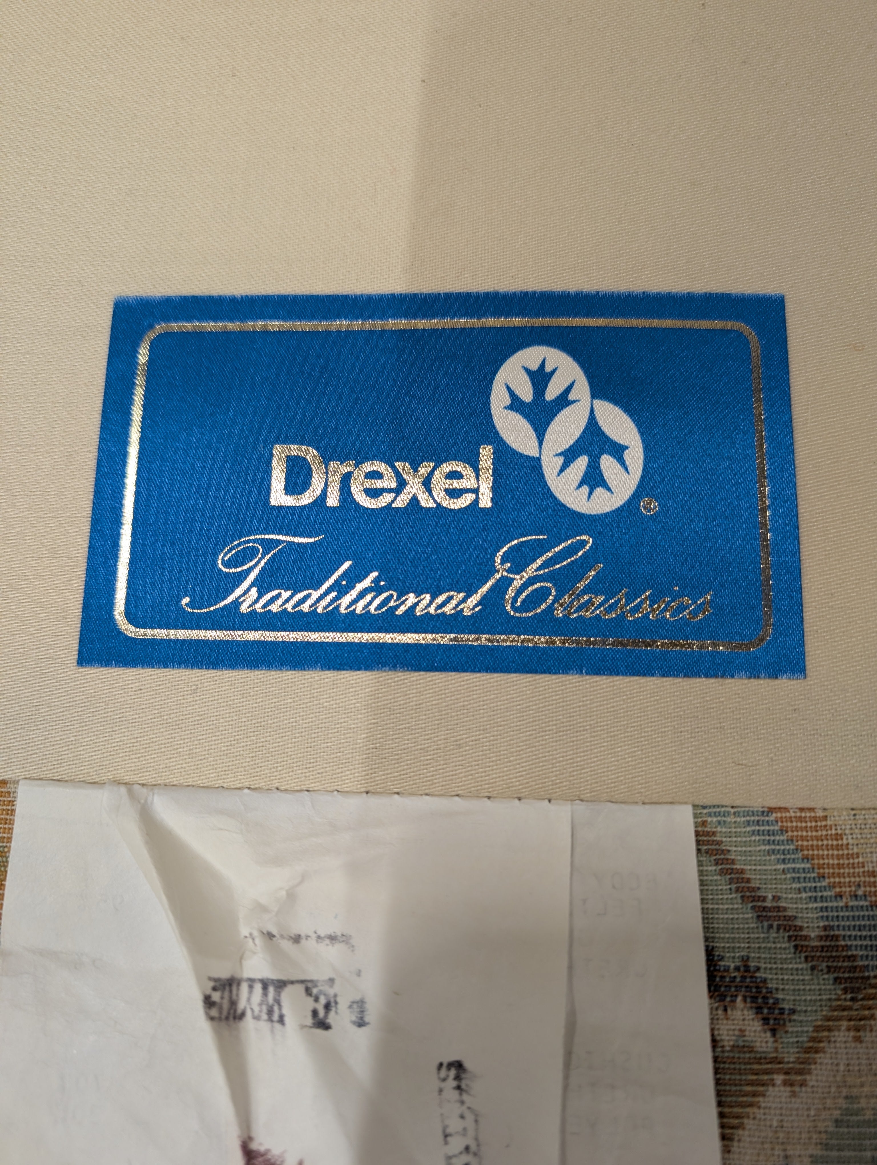 Geometric Patterned DREXEL Three-Seater Sofa with Rolled Arms