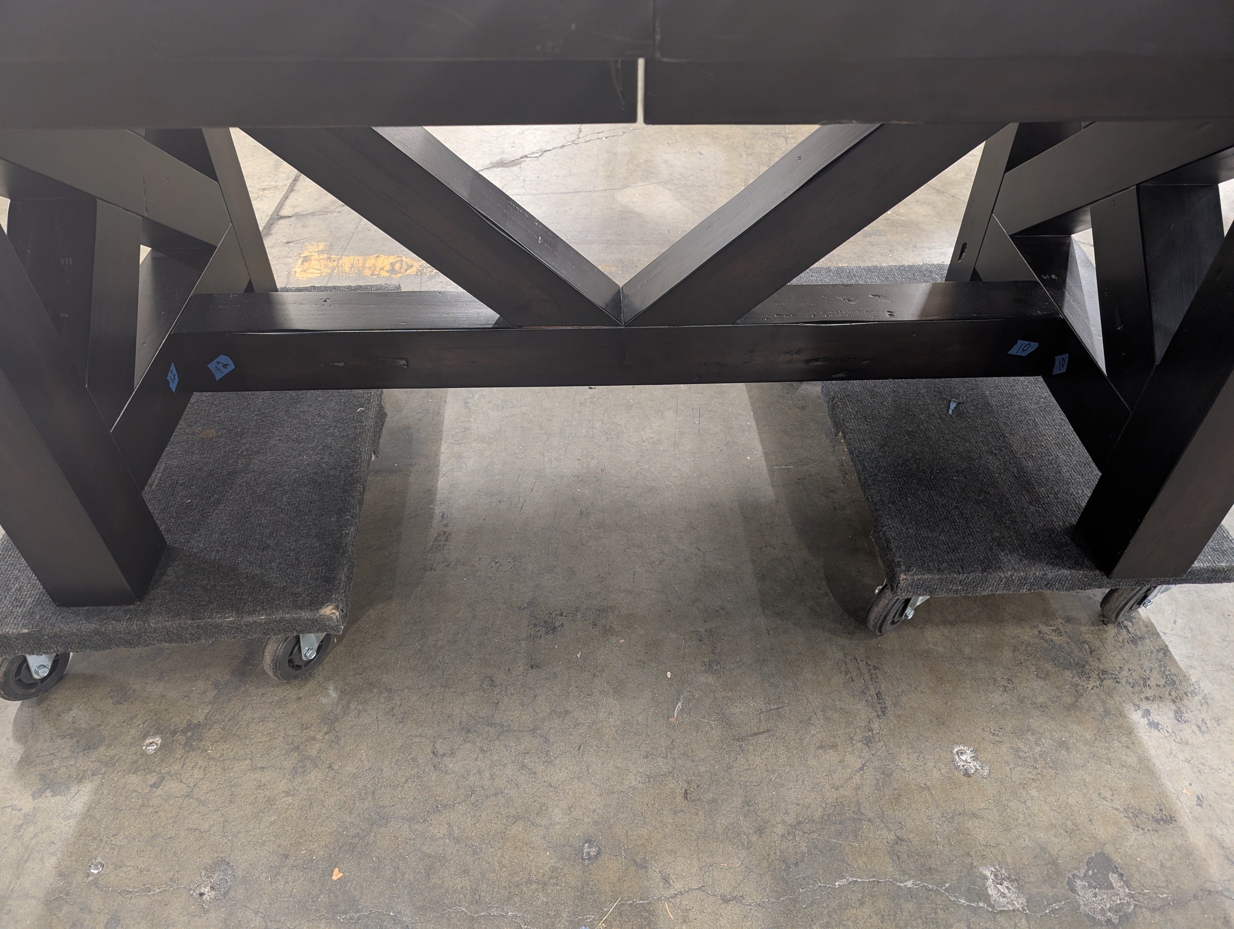Spacious Dark Stained Wooden Extendable Dining Table