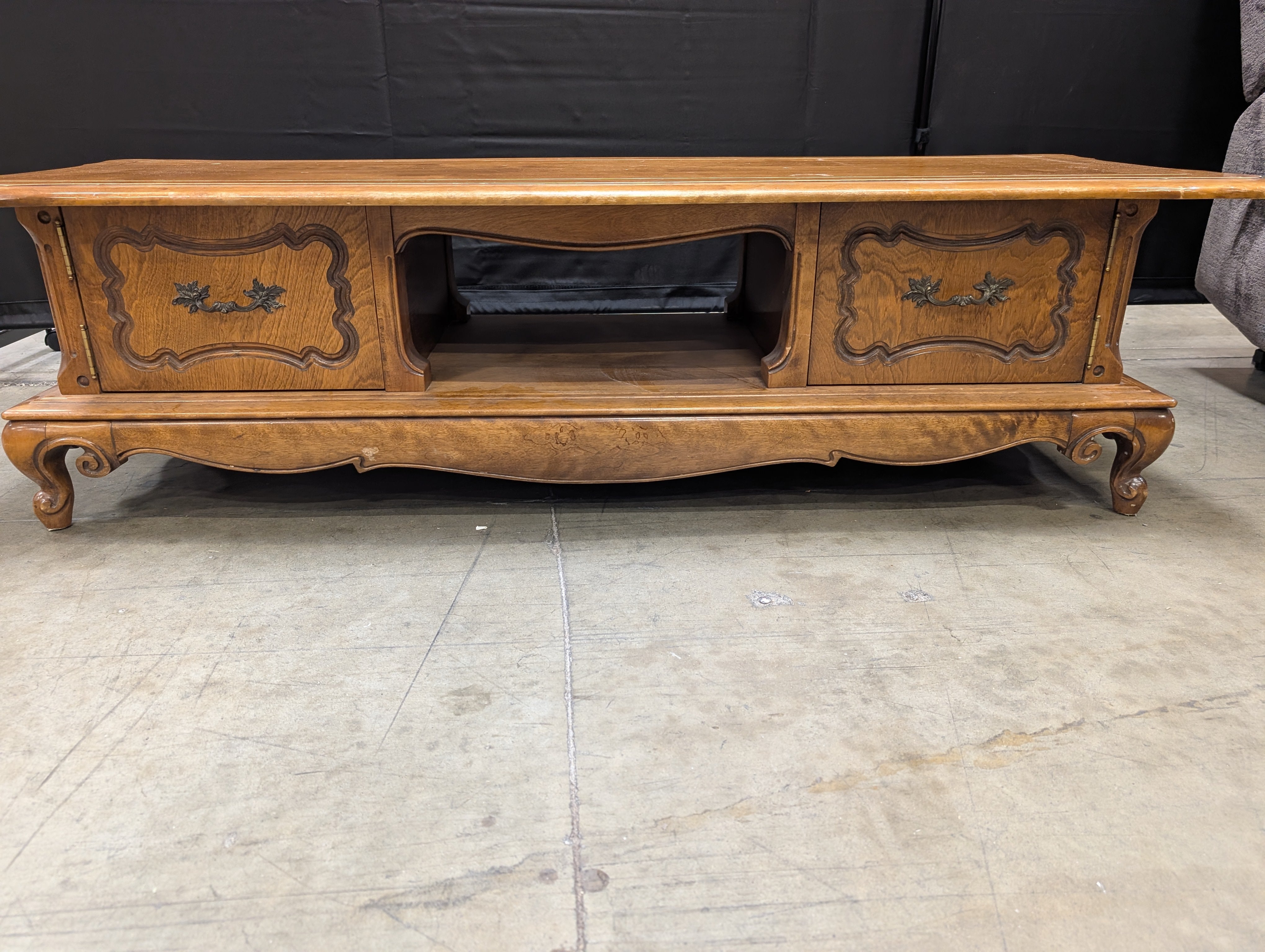 Ornate Carved Wood French Provincial Coffee Table