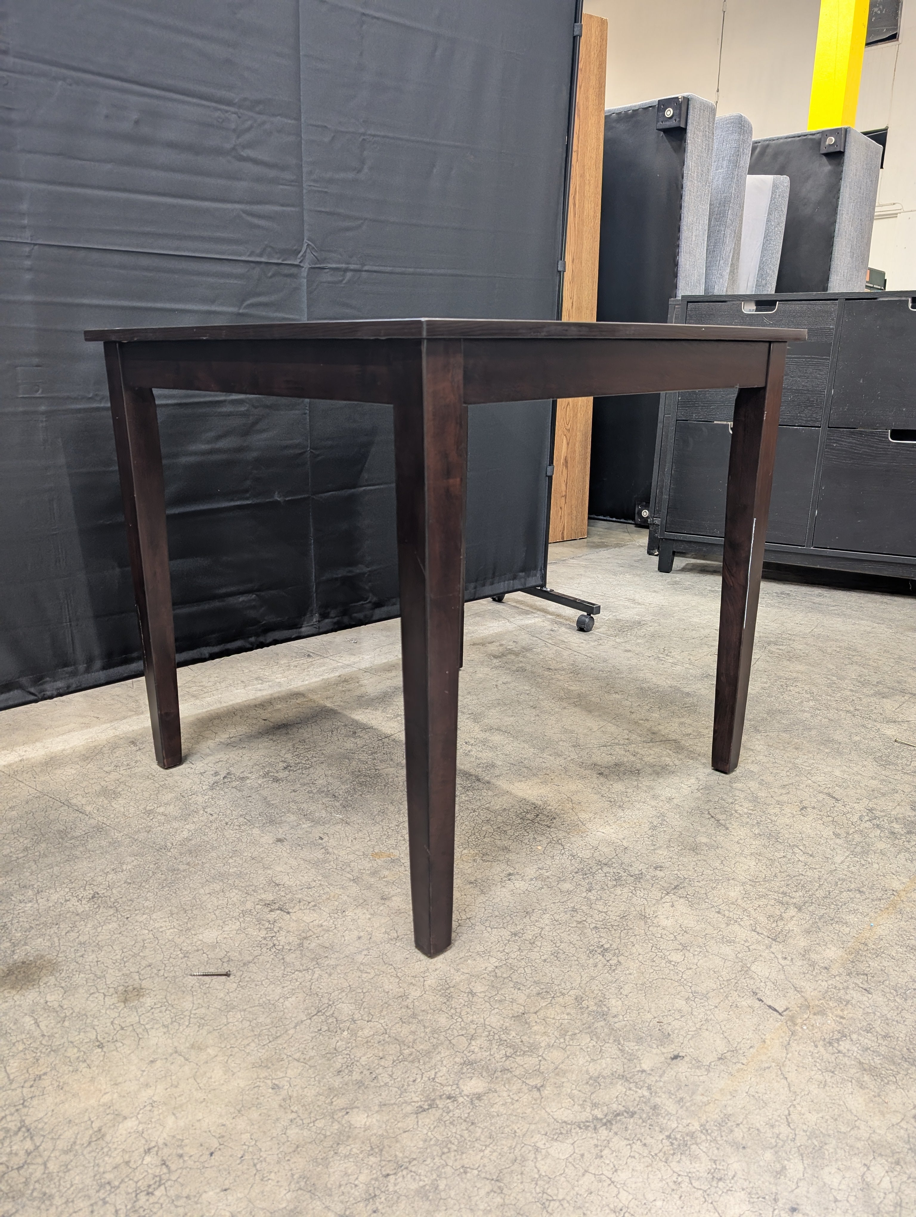 Compact Dark Brown Square Table