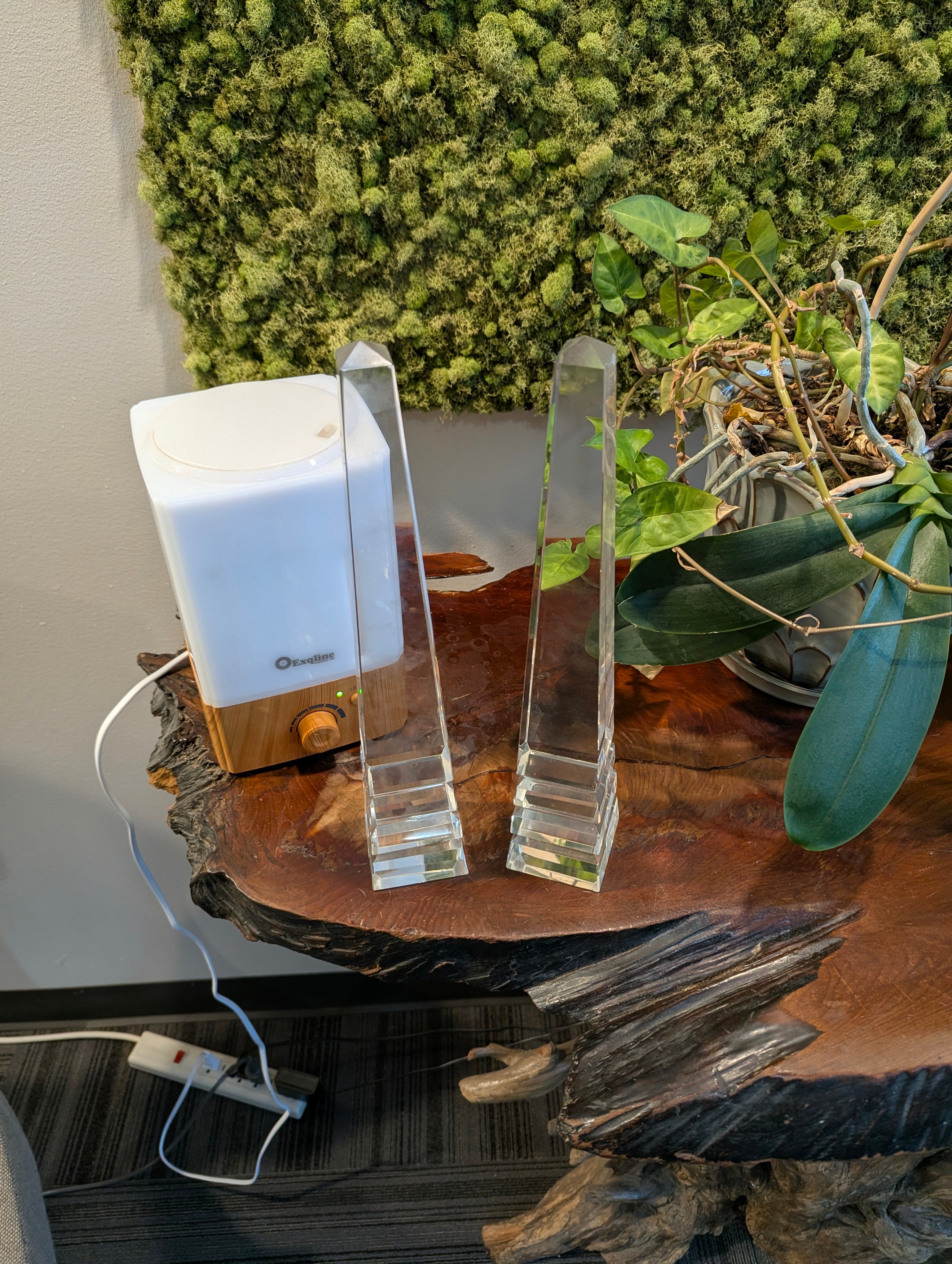 Clear Tapered Fluted Decor Pair