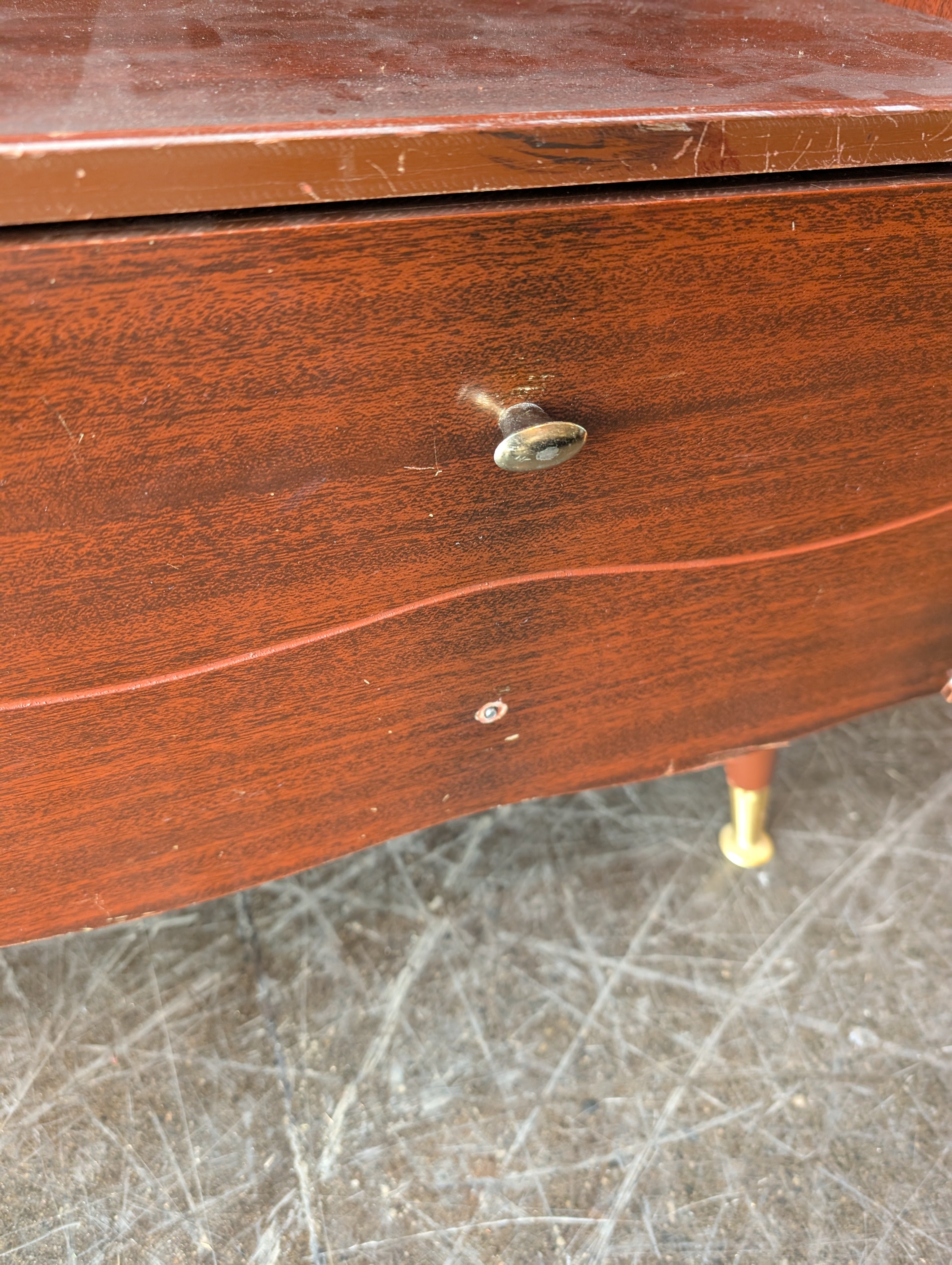 Mid-Century Modern Wood Display Cabinet with Sliding Glass Doors