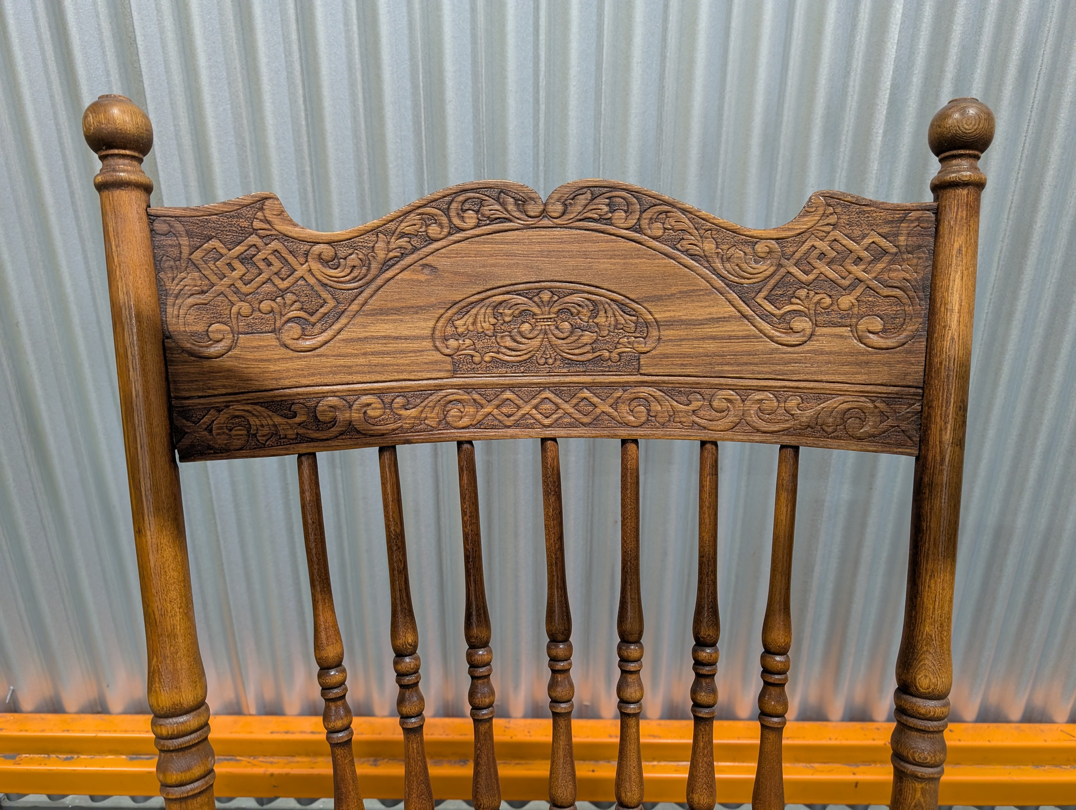 Intricate Carved Hardwood Rocking Chair