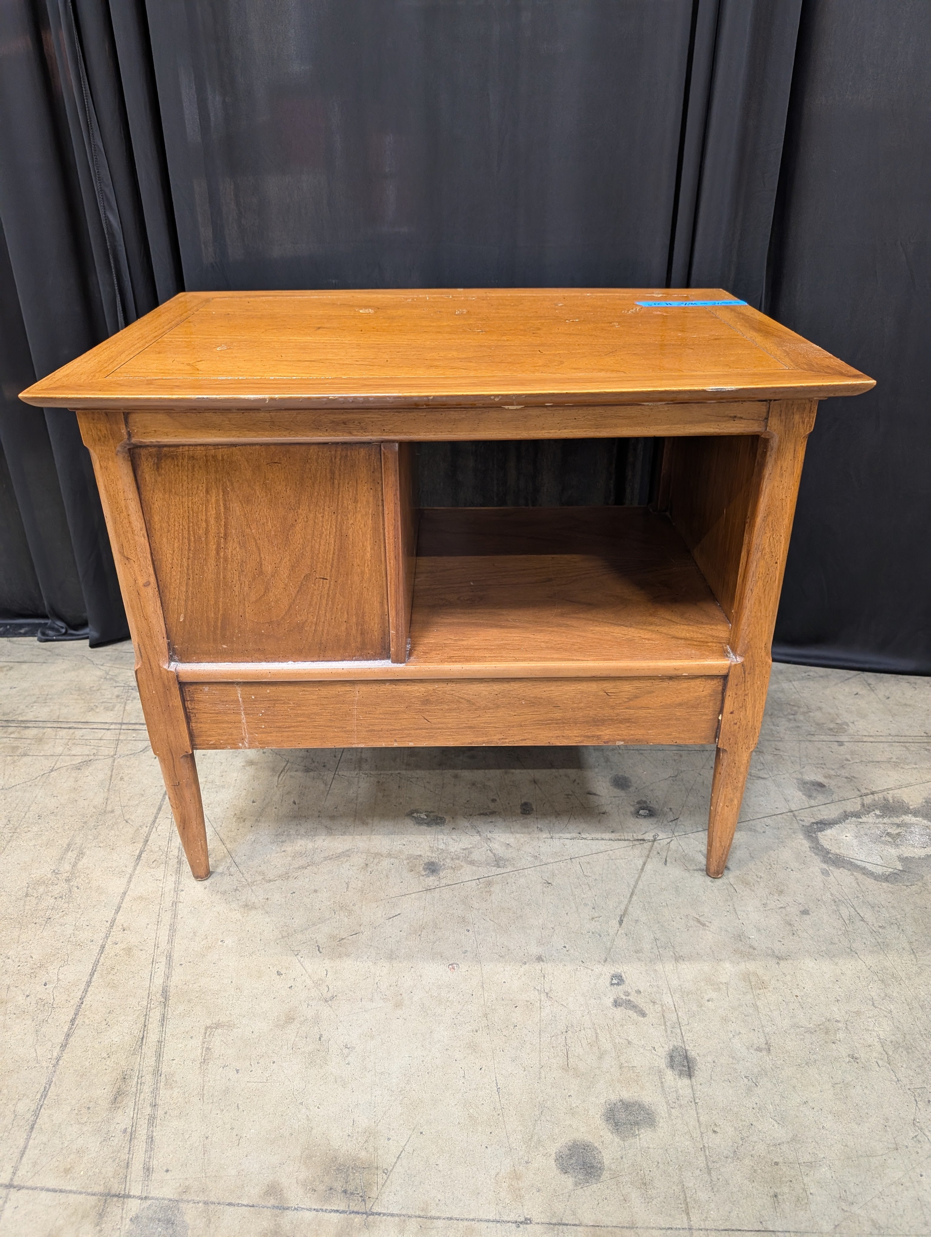 Tomlinson Honey Tone Wood Nightstand with Chevron Pattern Drawers