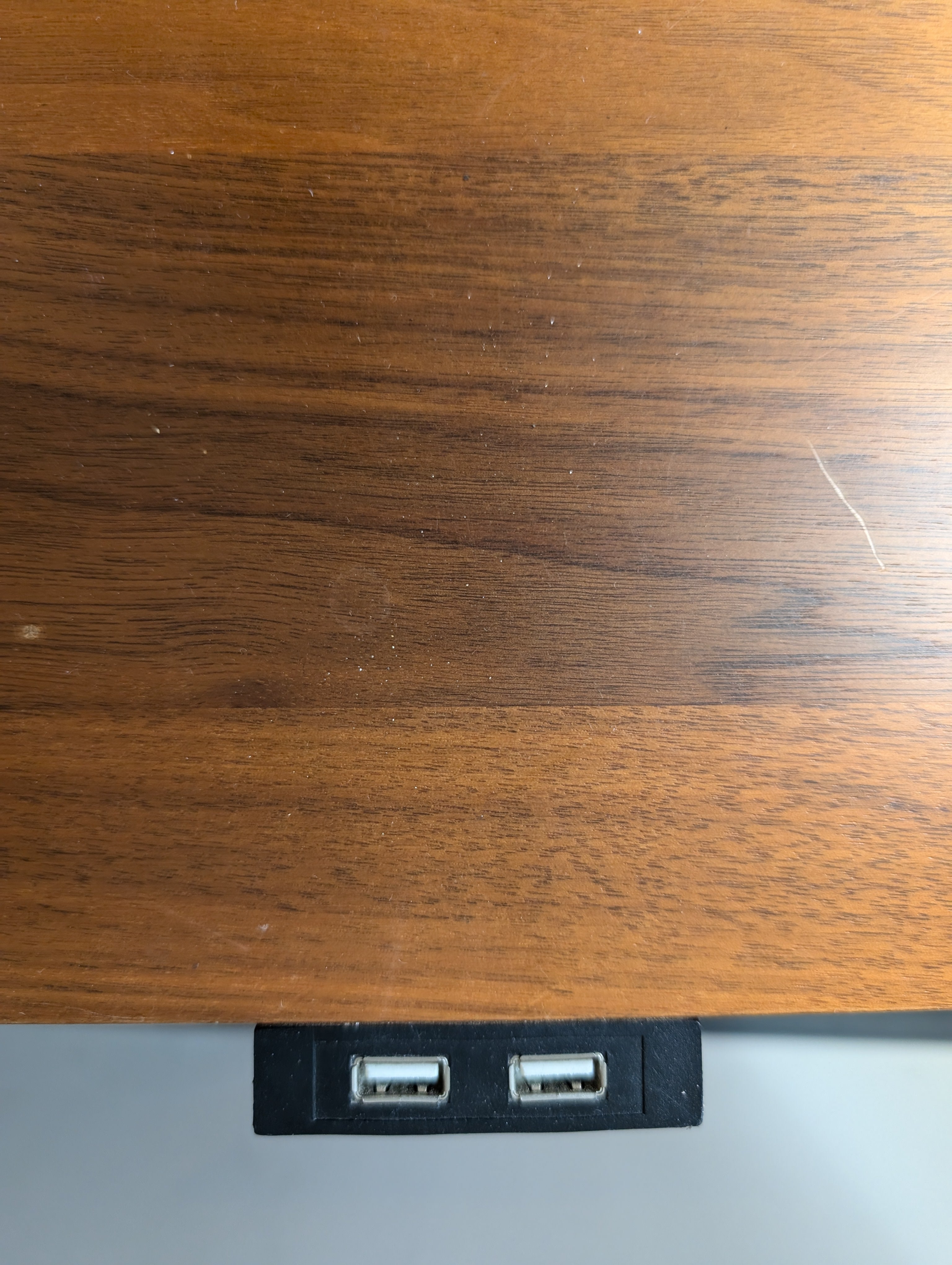 Two-Drawer Hardwood Nightstand with Warm Wood Finish