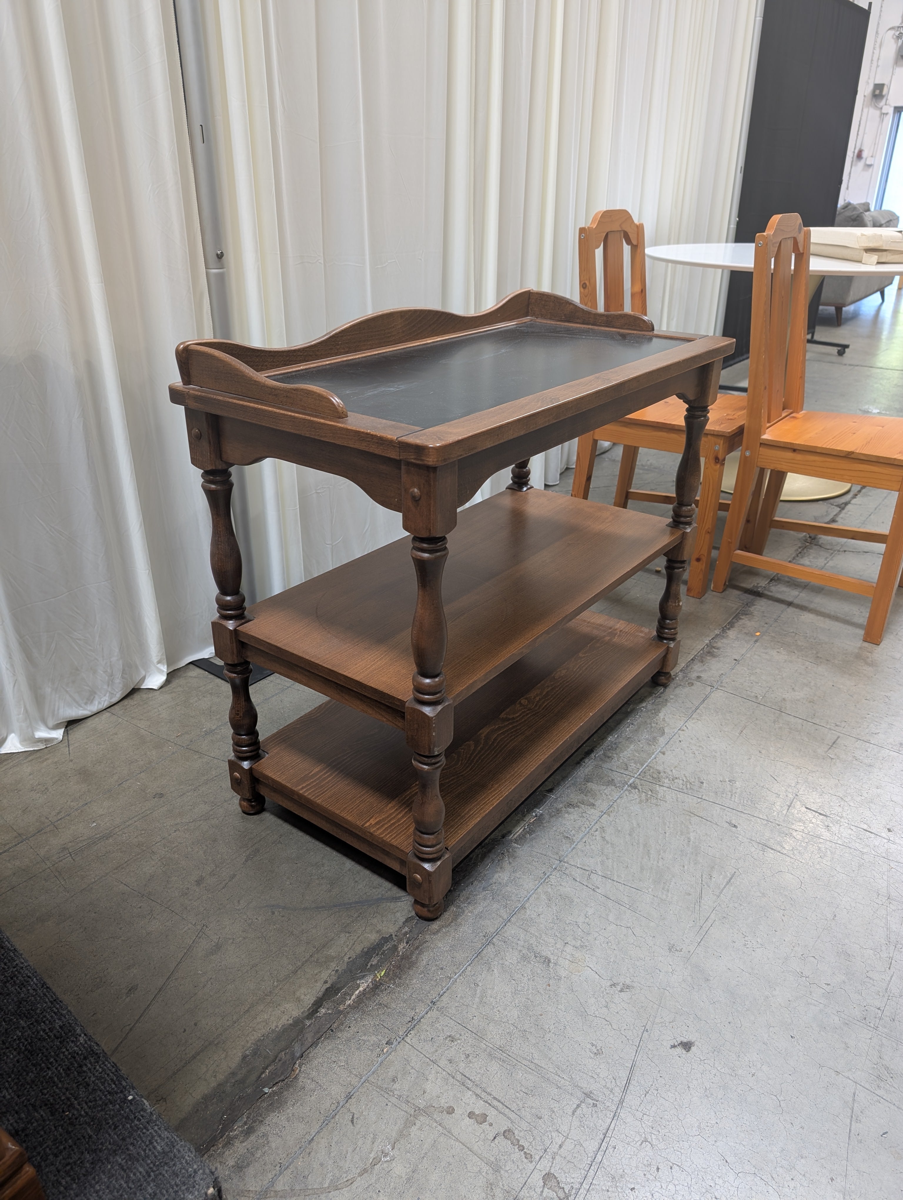 Traditional Wood Console Table with Shelves