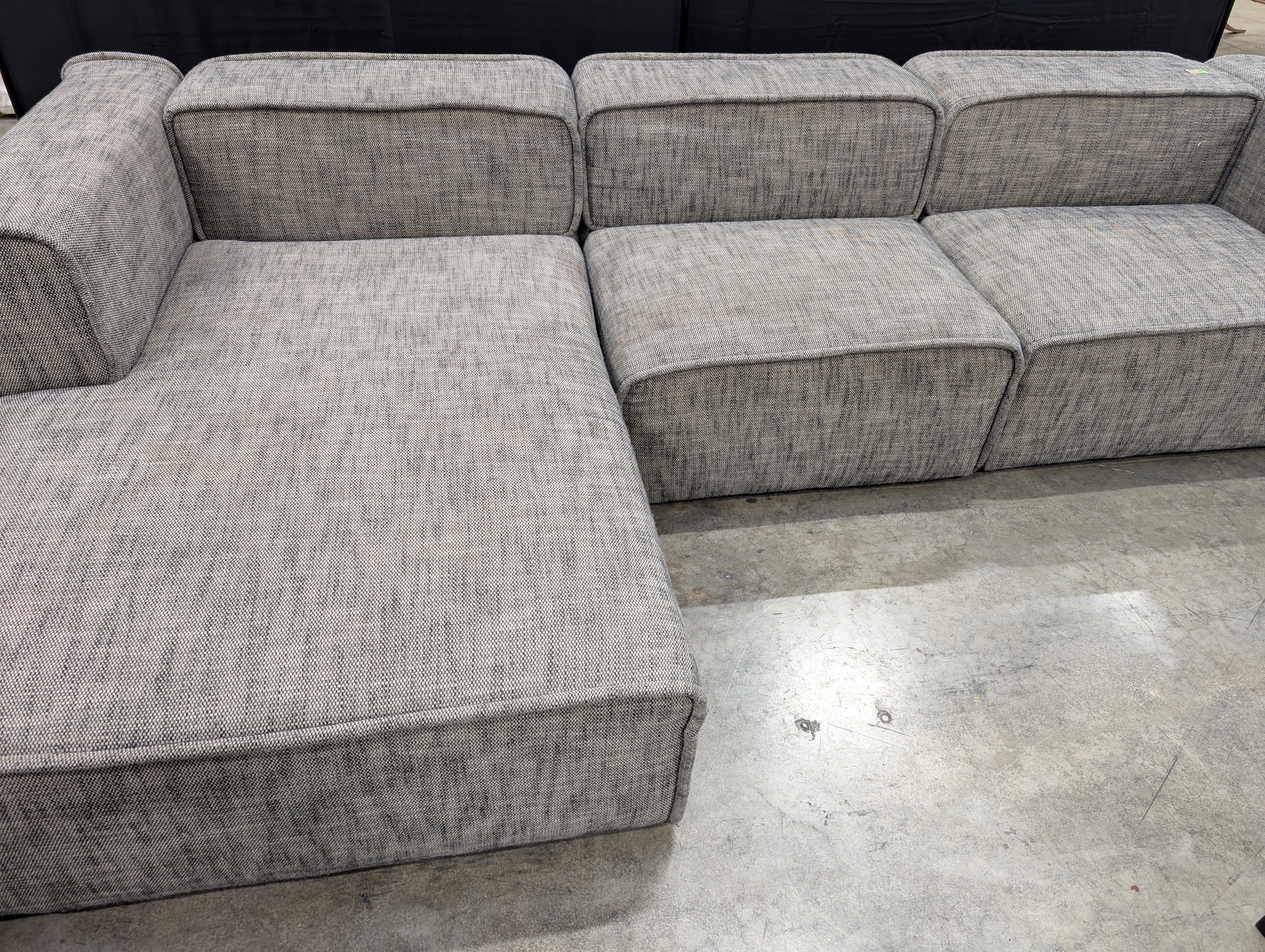 Contemporary Grey Fabric Modular Sectional Sofa