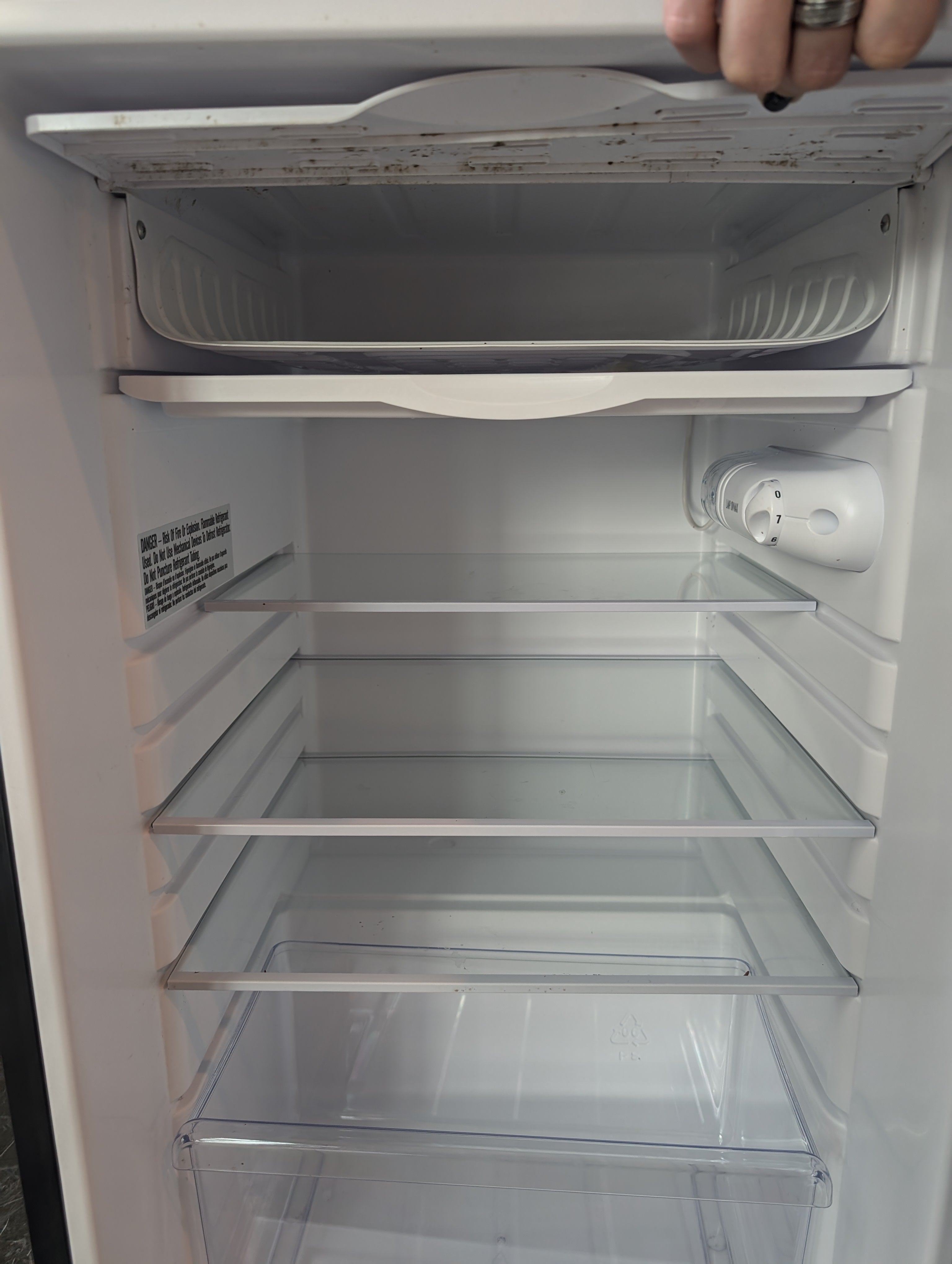 Compact Mini Refrigerator with Silver Door