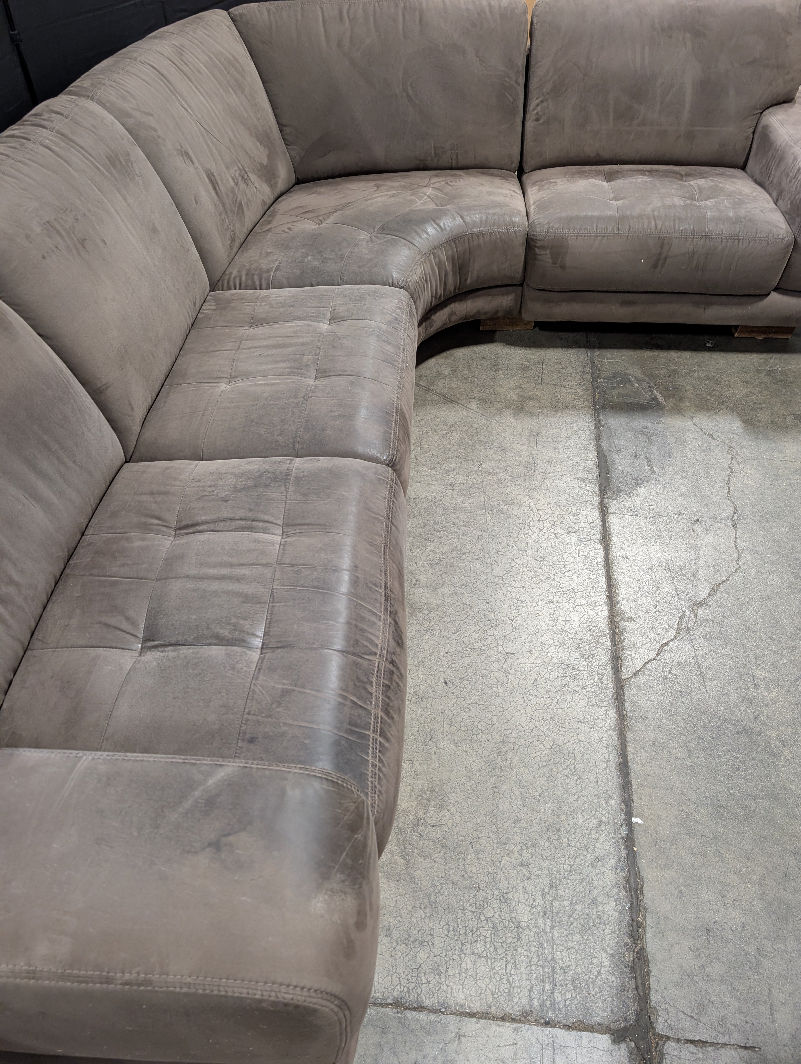 Spacious Dark Brown Upholstered Sectional Sofa