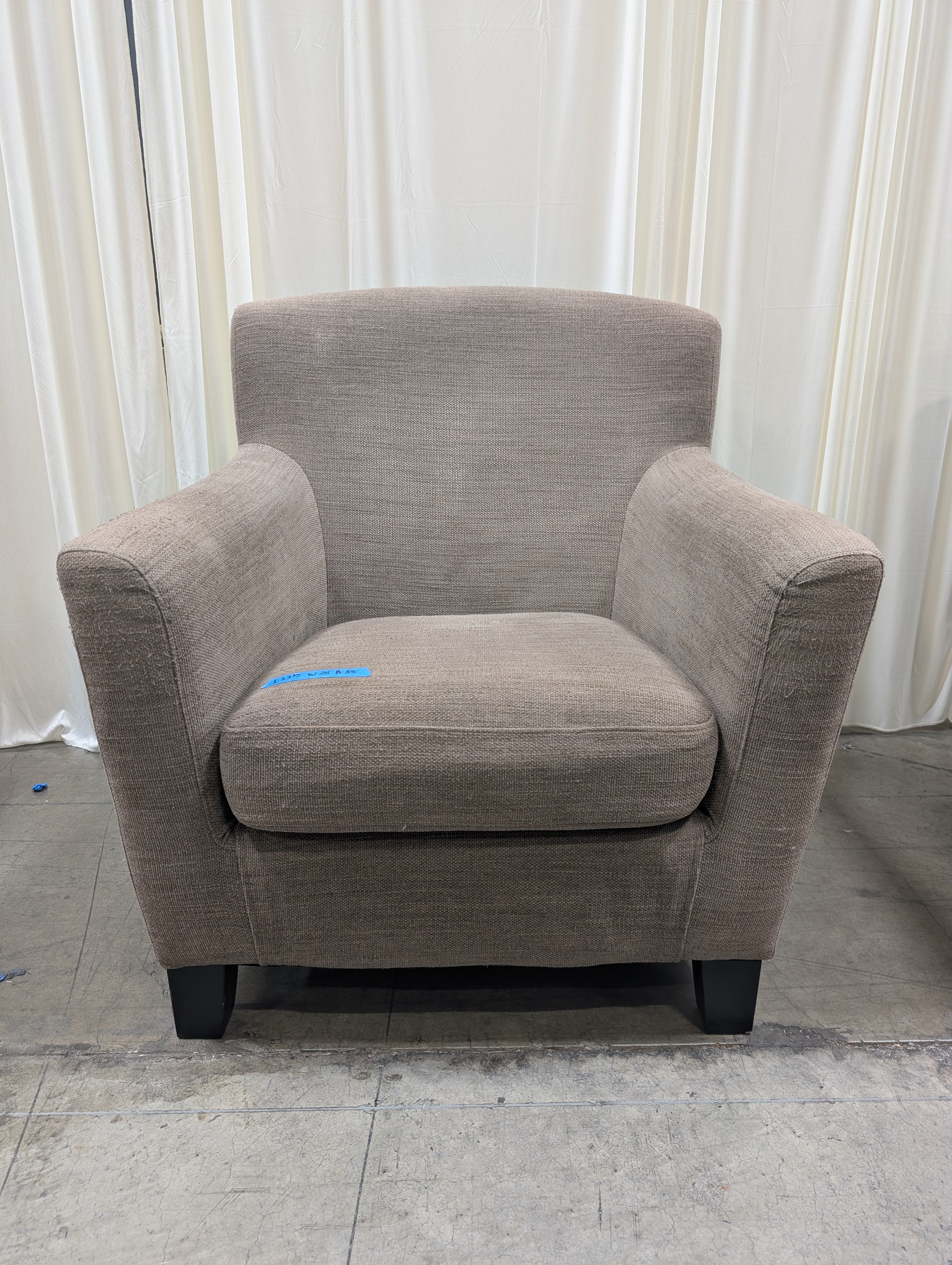Woven Fabric Club Chair with Tapered Legs