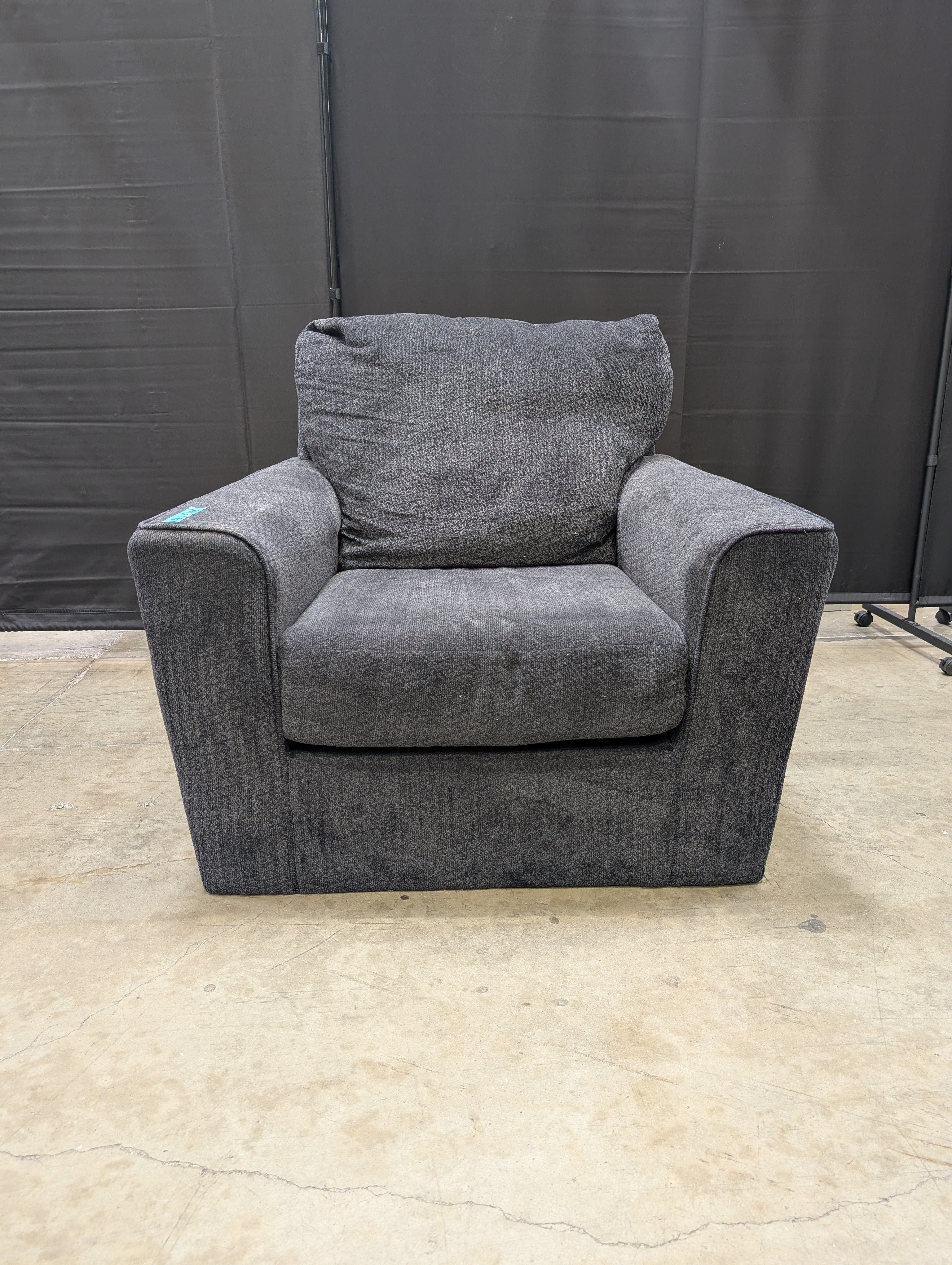 Dark Grey Textured Upholstered Ashley Furniture Armchair