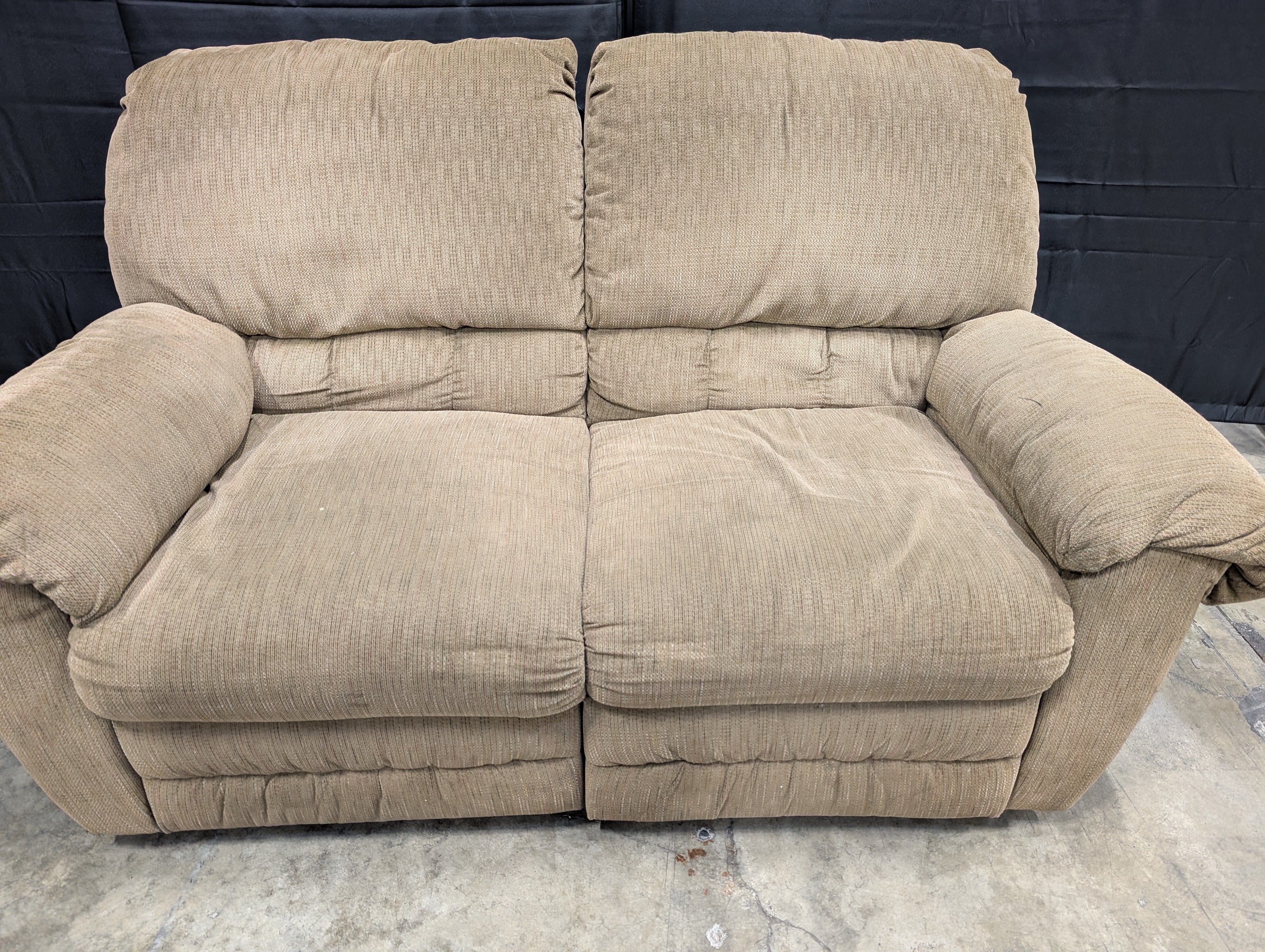 Textured Fabric Two-Seater Sofa