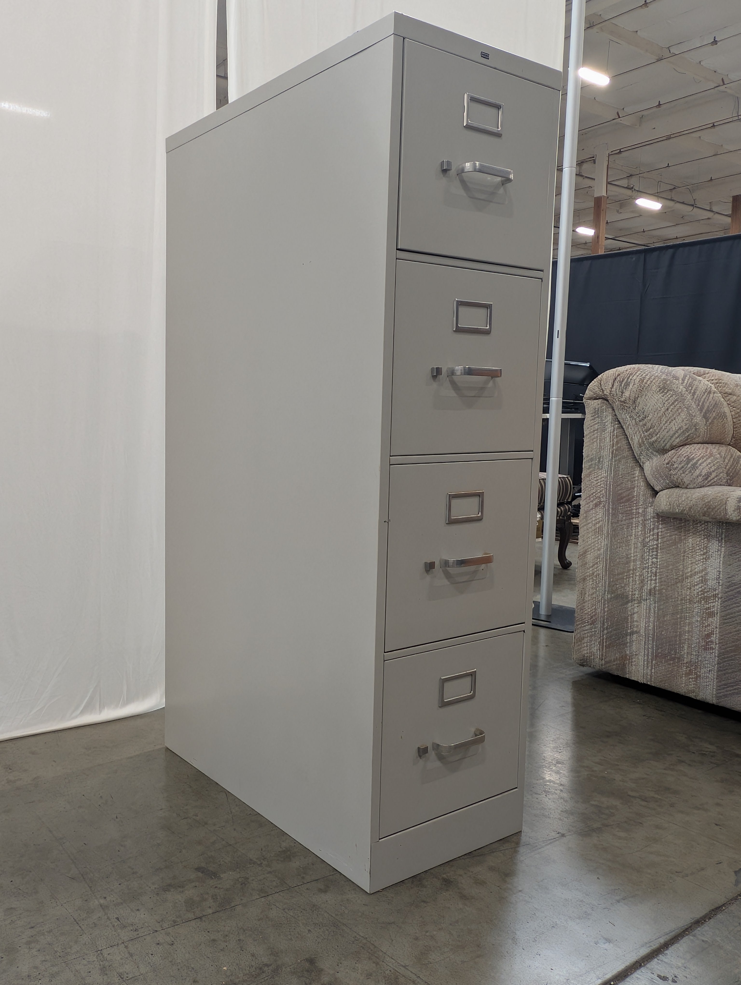 Sturdy Four-Drawer Metal Filing Cabinet - Office Storage Solution