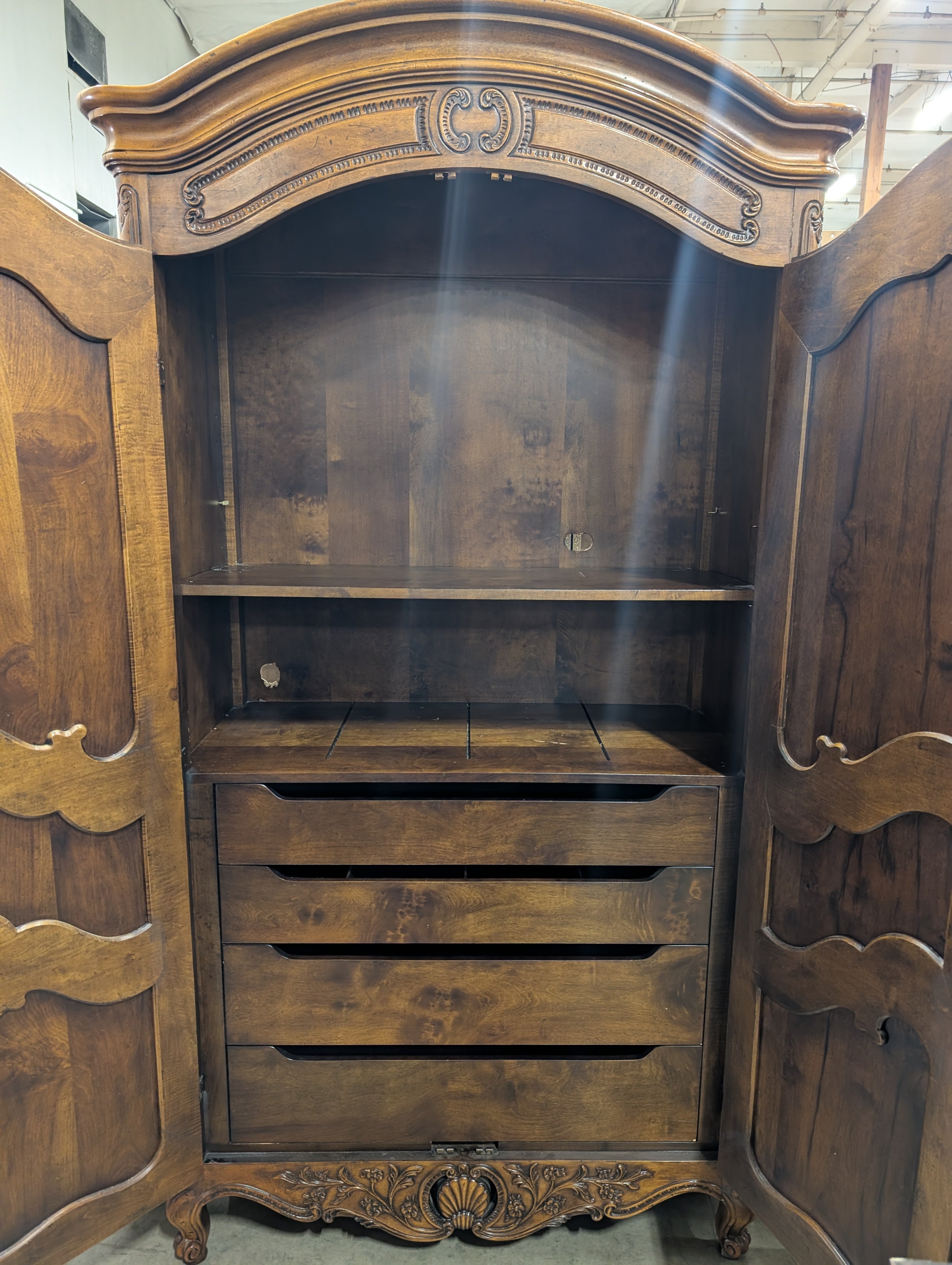 Henredon 2-Door Armoire: Rich Hardwood Wardrobe