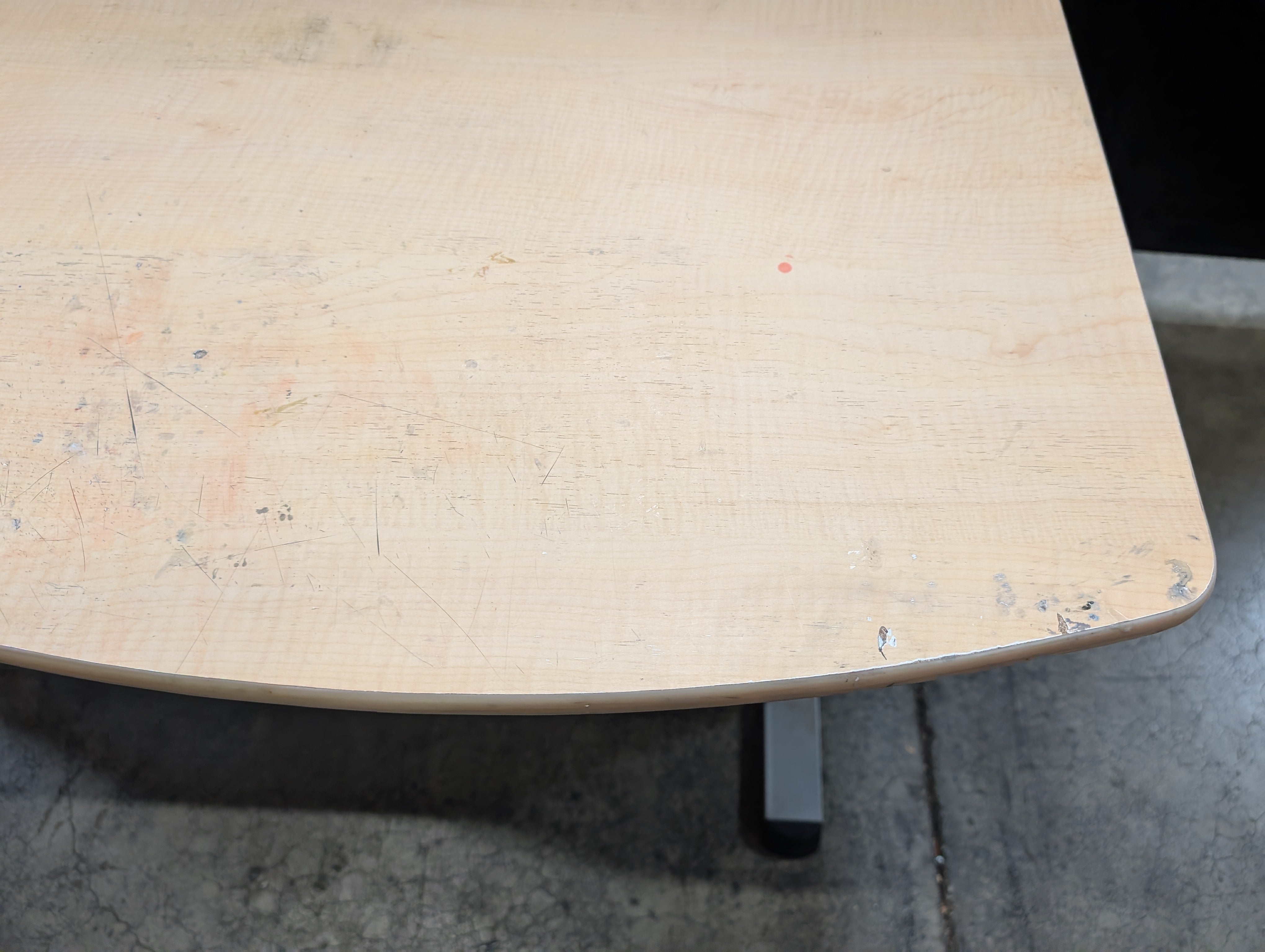 Light Wood-Look Laminate Desk with Metal Legs
