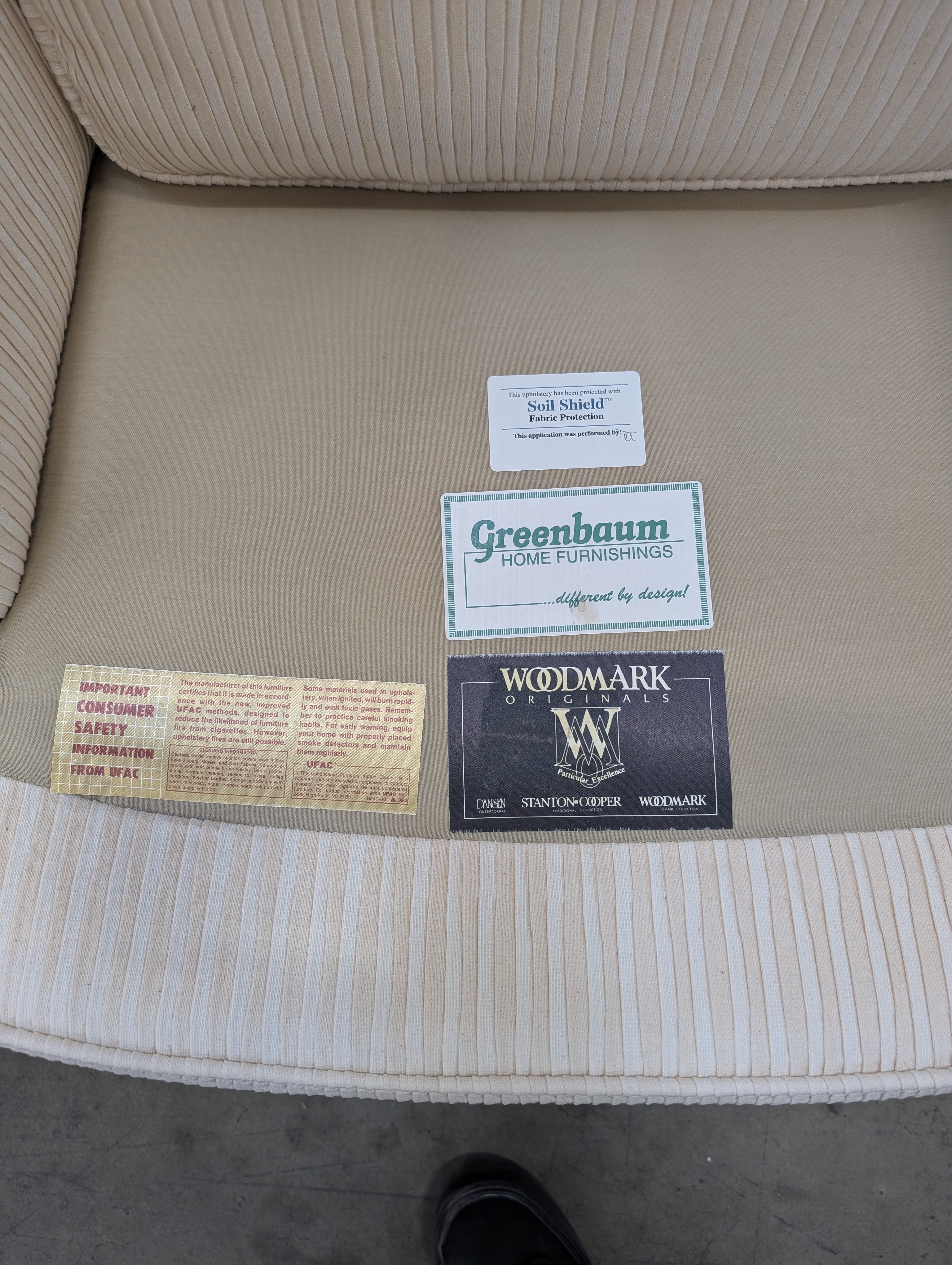 Cream Ribbed WOODMARK Original Accent Armchair