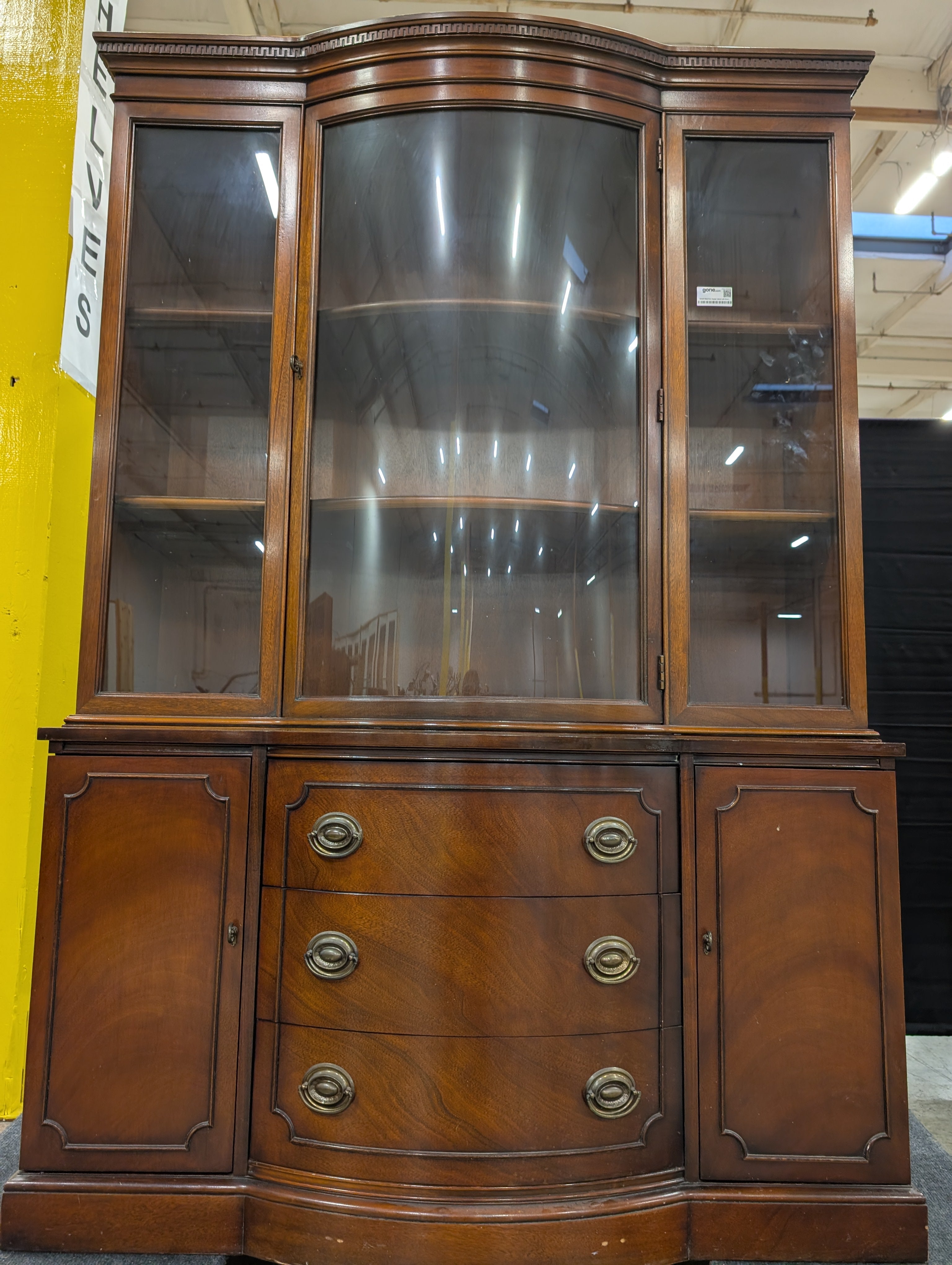 Drexel Curved Glass Door Display Cabinet