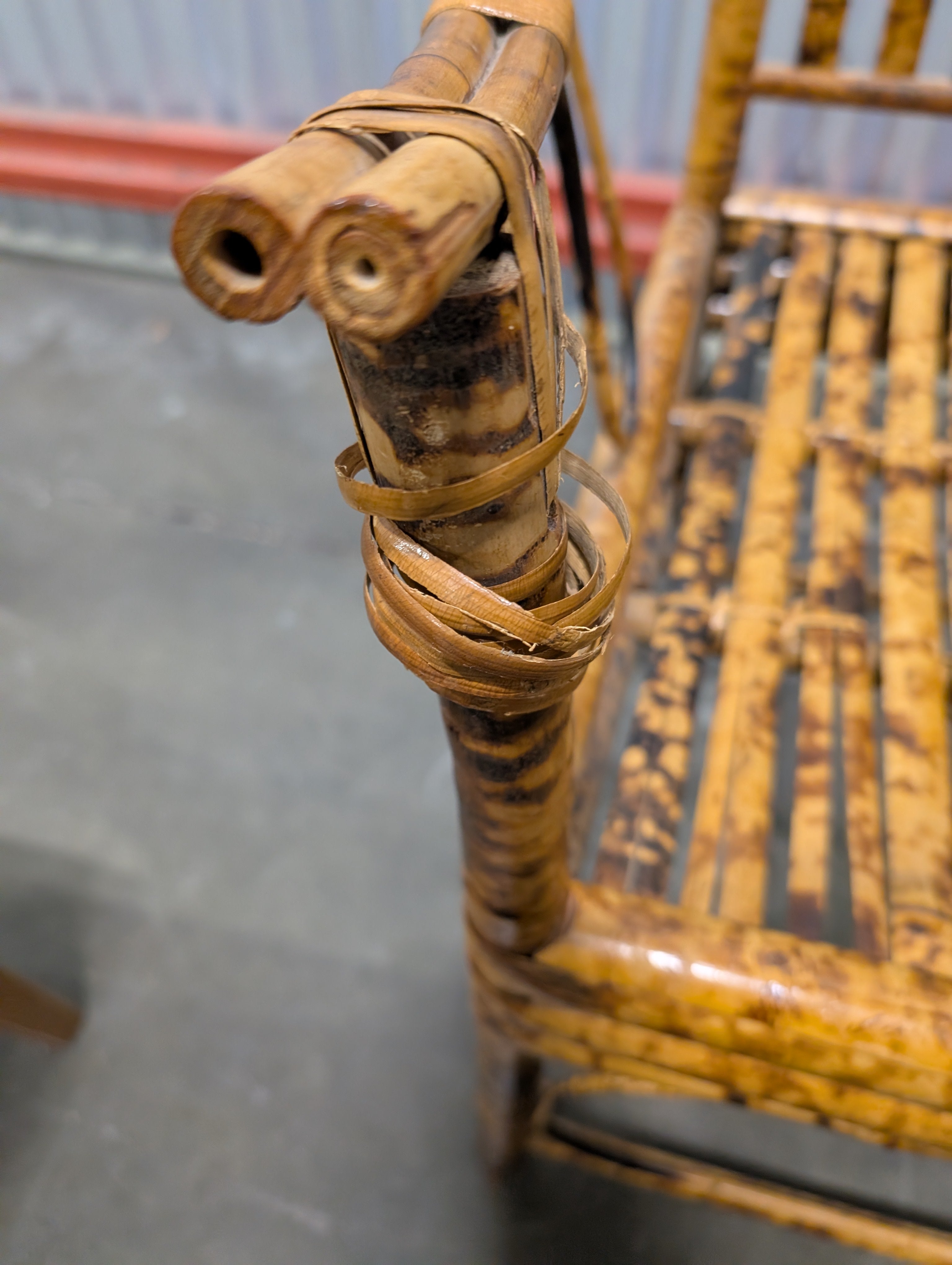 Rustic Hardwood Wicker Armchair