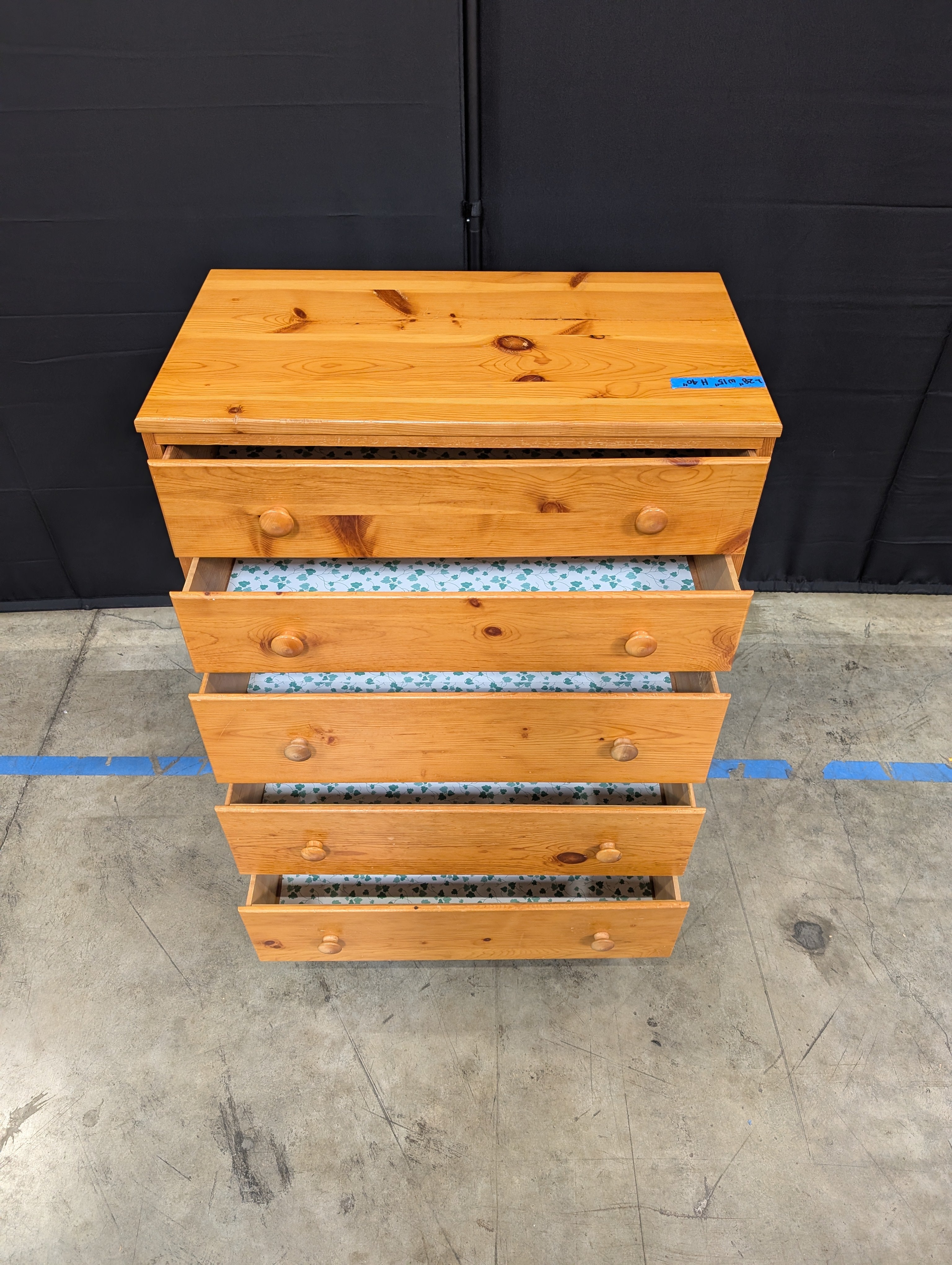 Honey Pine 5-Drawer Chest of Drawers
