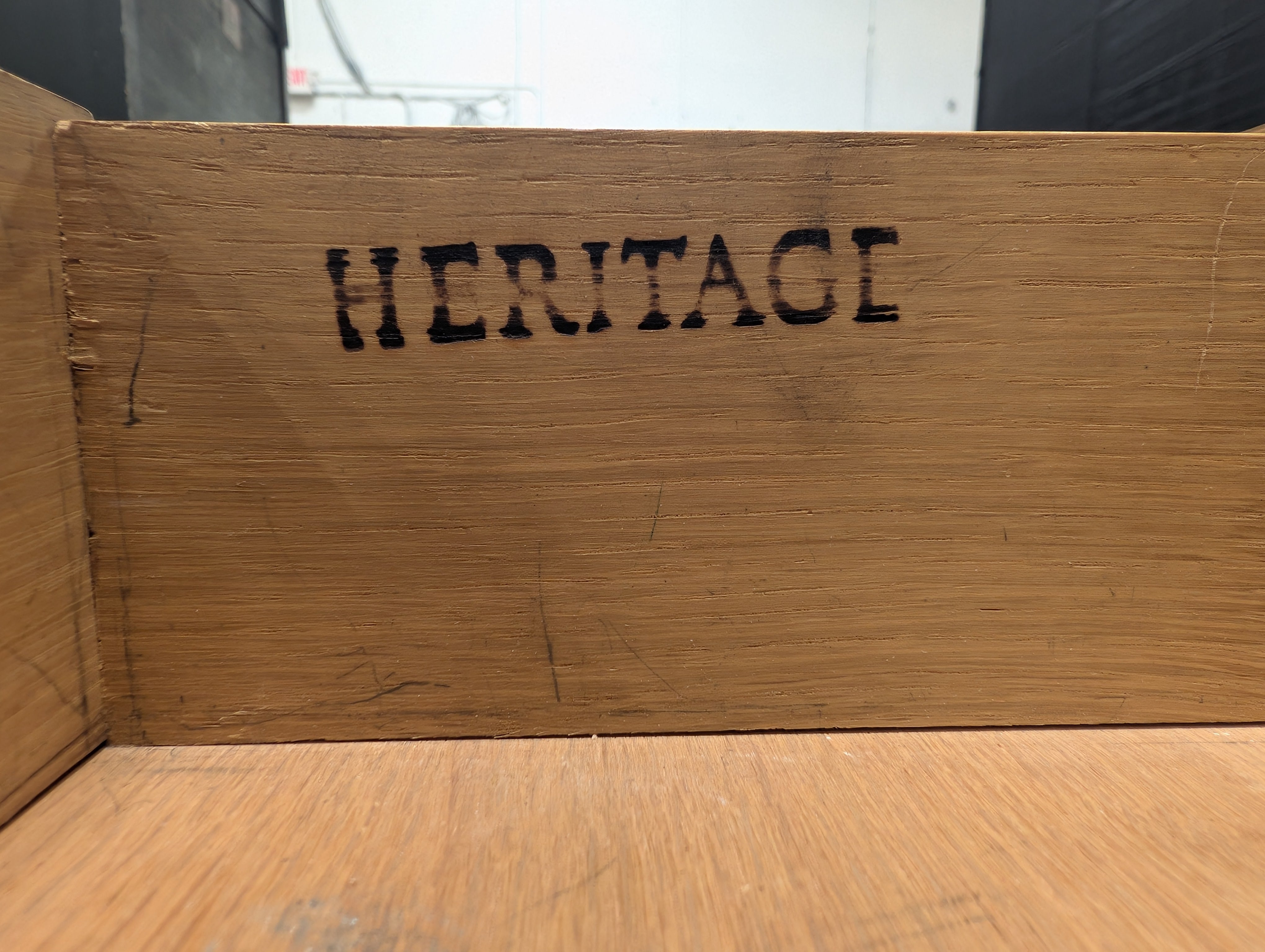 Wood Heritage Table with Drawer and Two Shelves