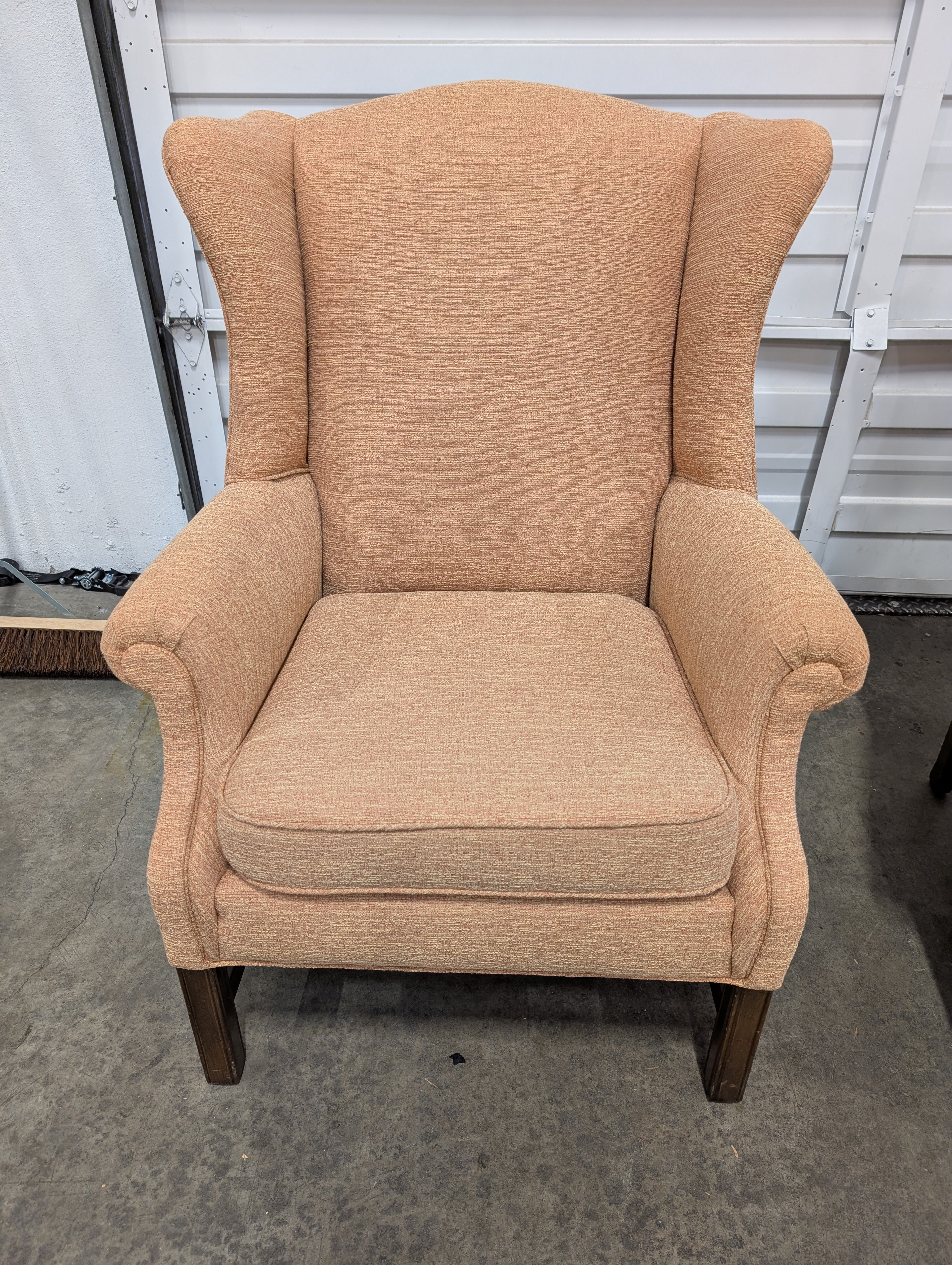 Classic Brown Wood Wingback Chair