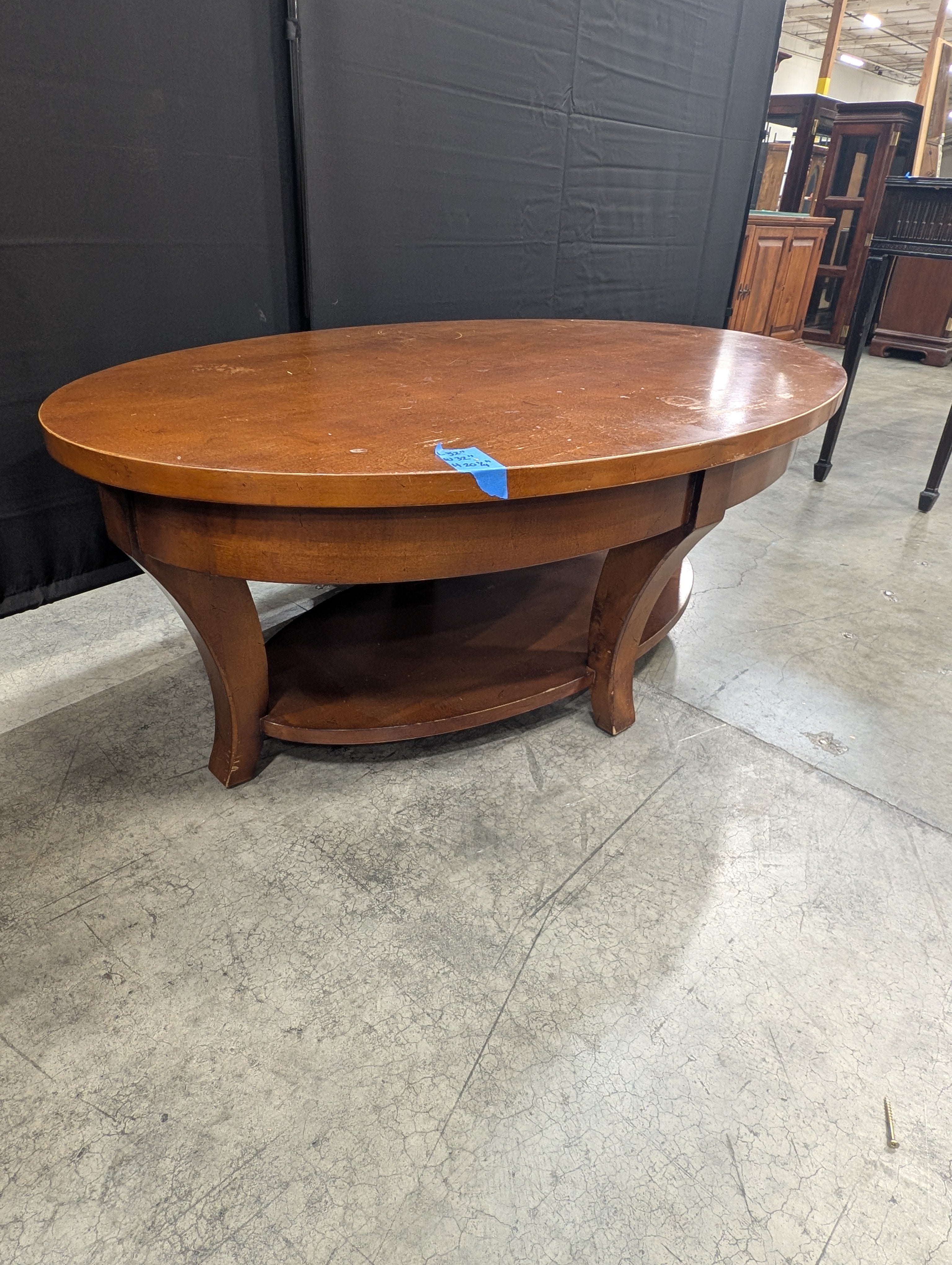 Two-Tier Oval Wood Coffee Table