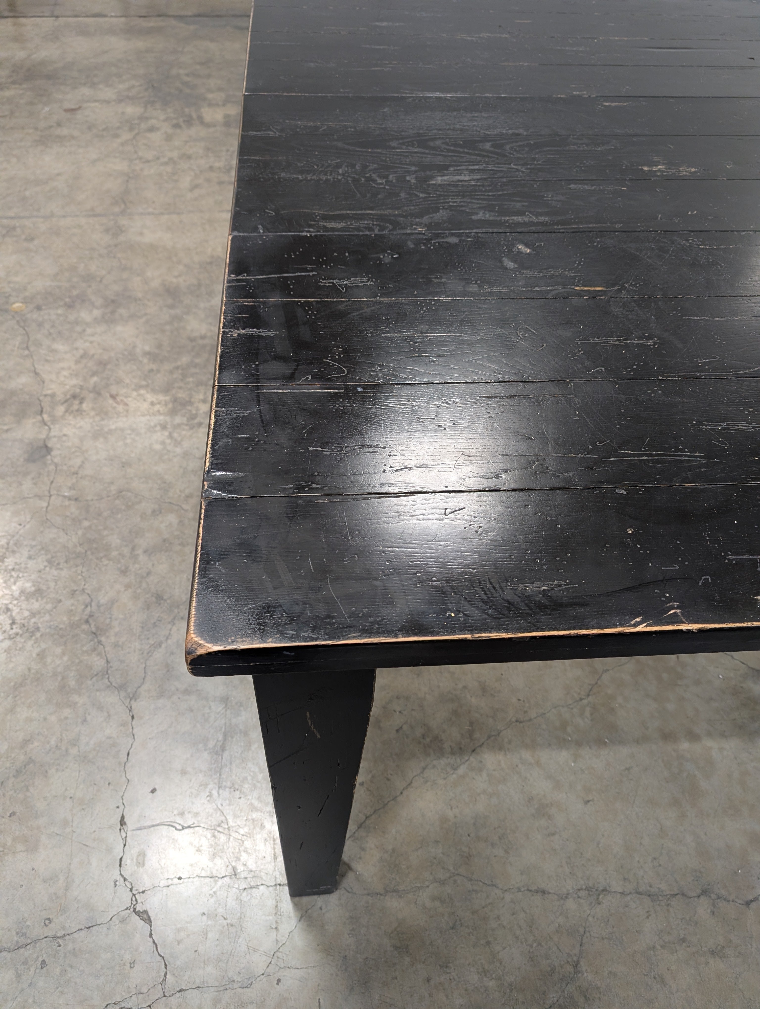 Rustic Dark Stained Wood Rectangular Dining Table