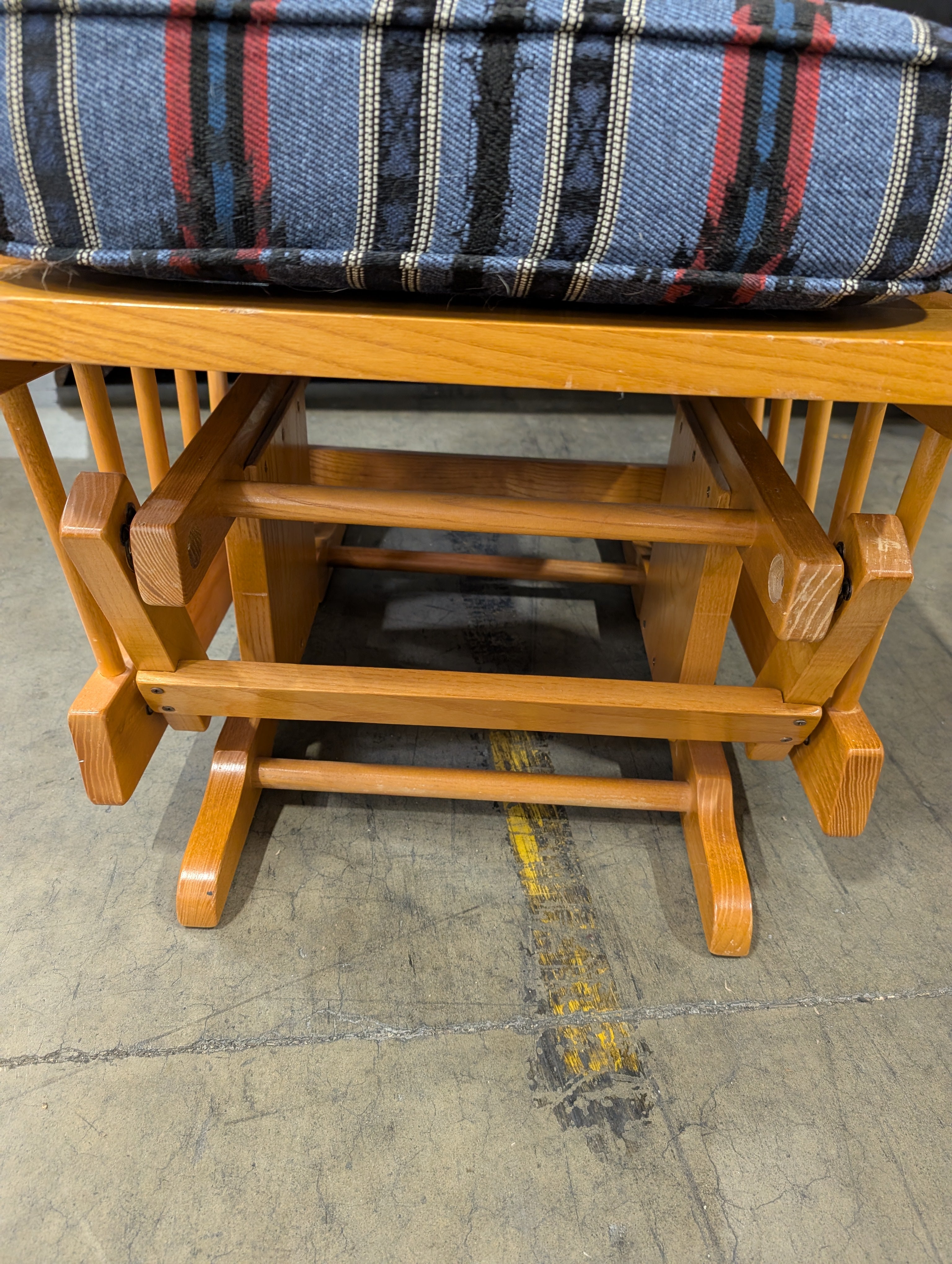 Southwestern Upholstered Wooden Glider Rocker Chair