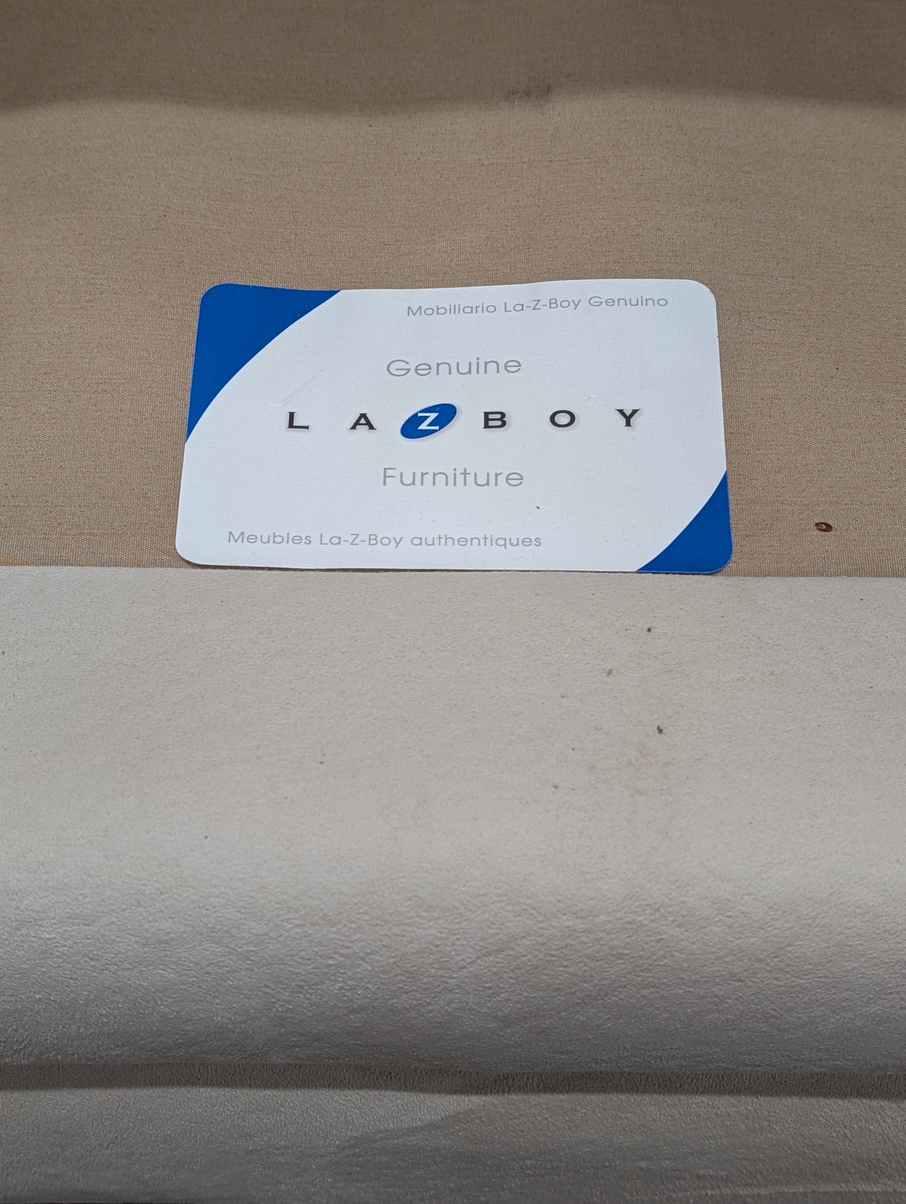 Cream Rolled Arm LaZboy Three-Cushion Couch