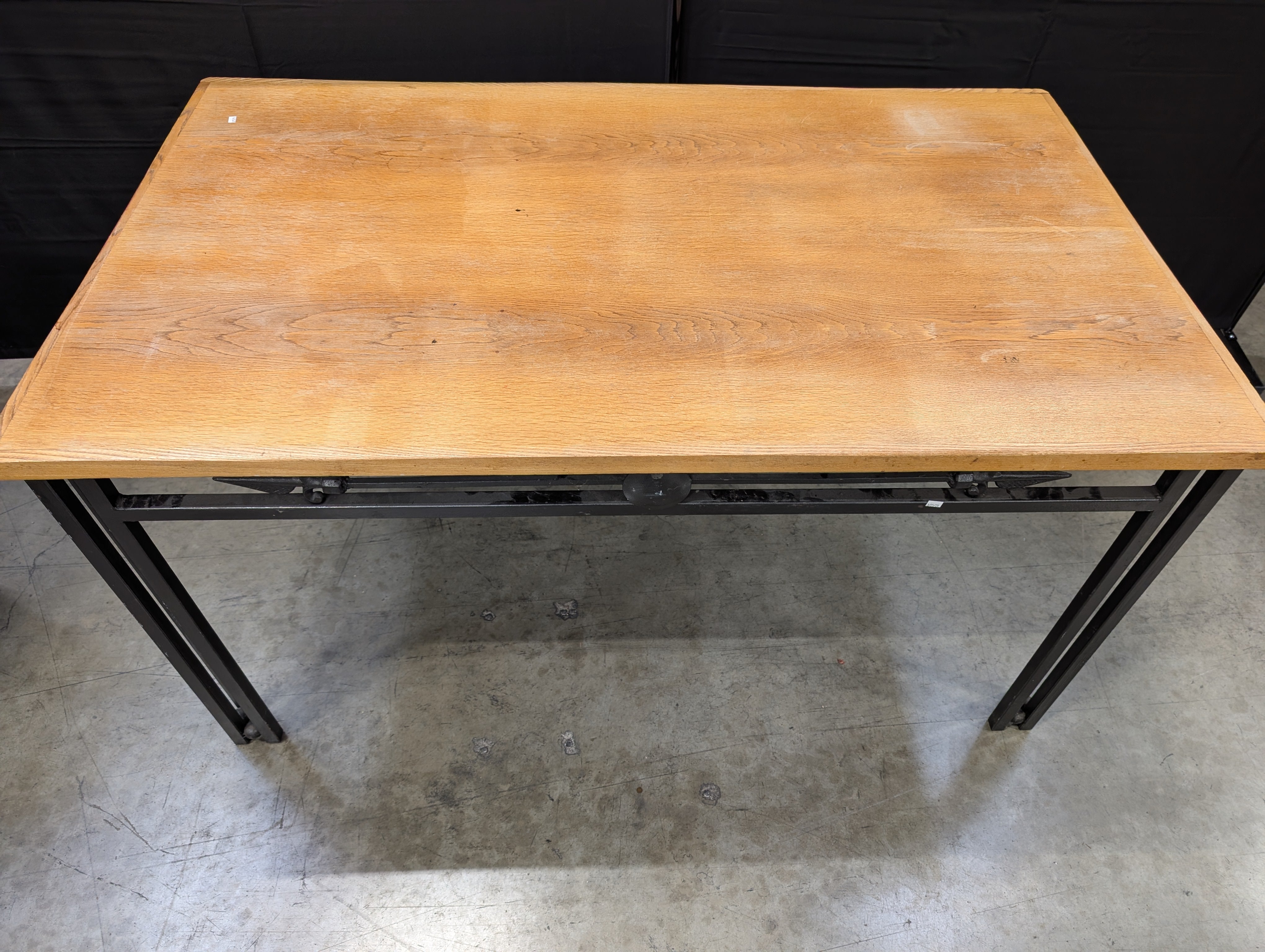 Rectangular Wood Top Table with Black Metal Frame *NOT ATTACHED*