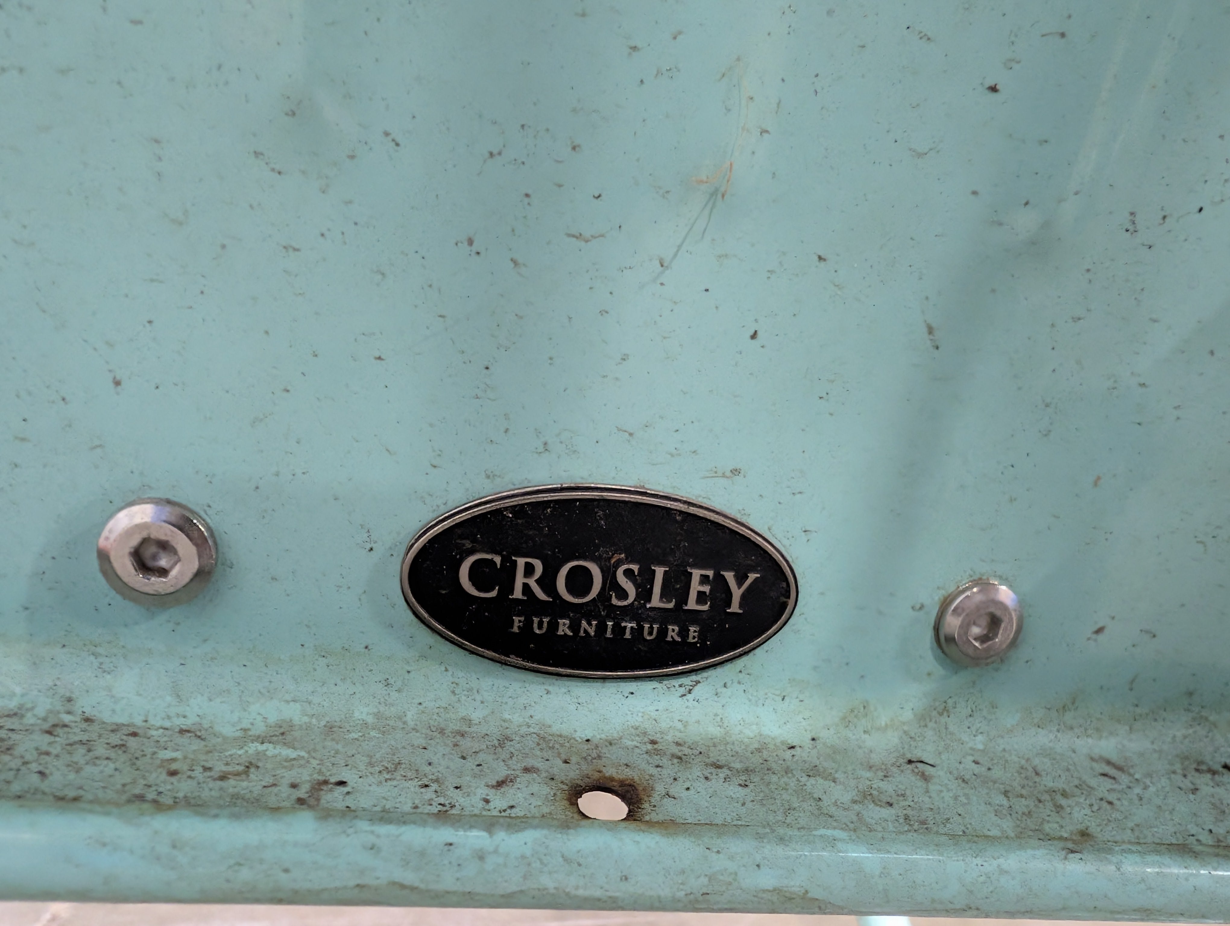 Vintage Metal Patio Chair, Powder Blue