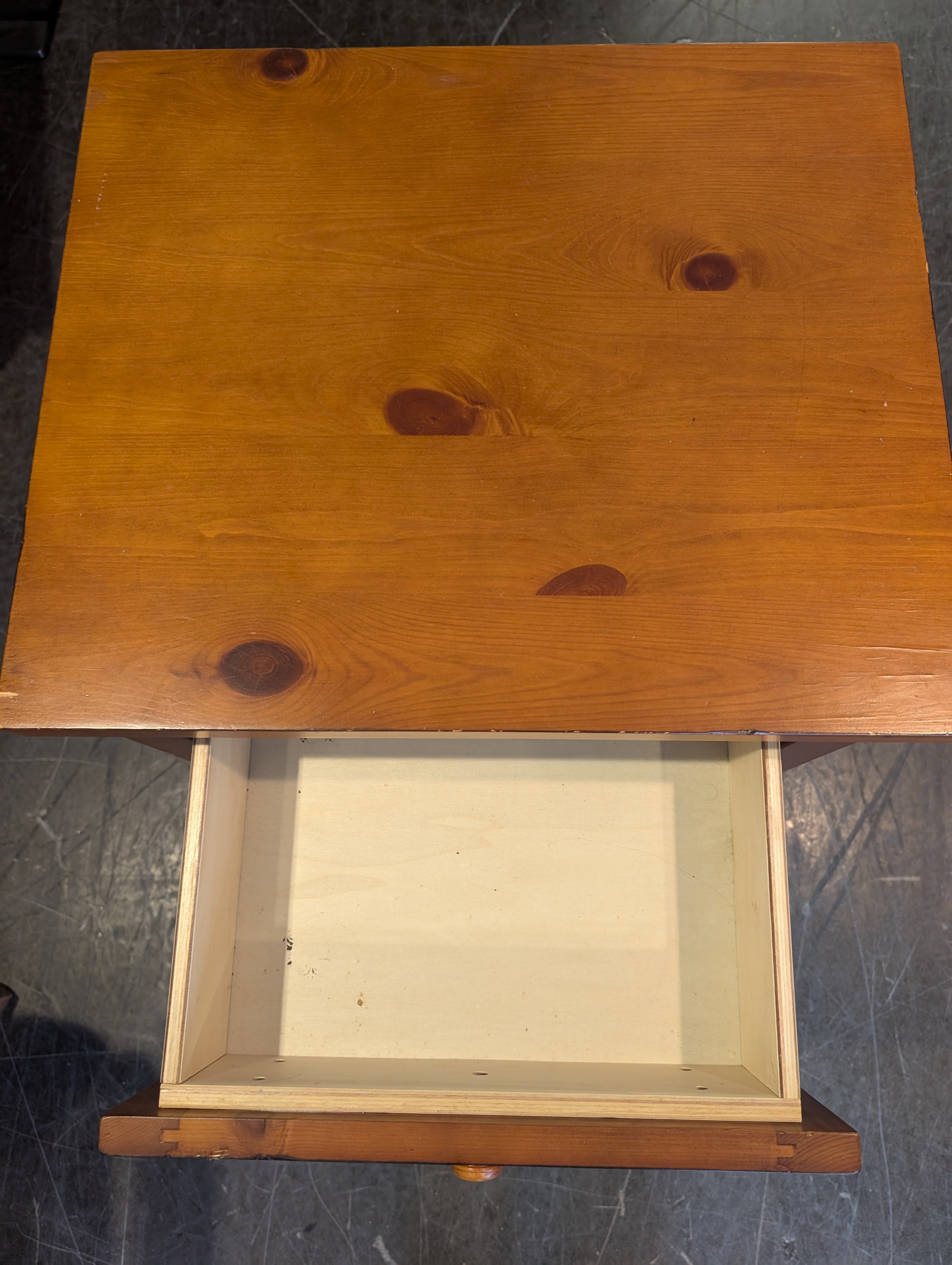 Rustic Wood Nightstand with Drawer and Shelf