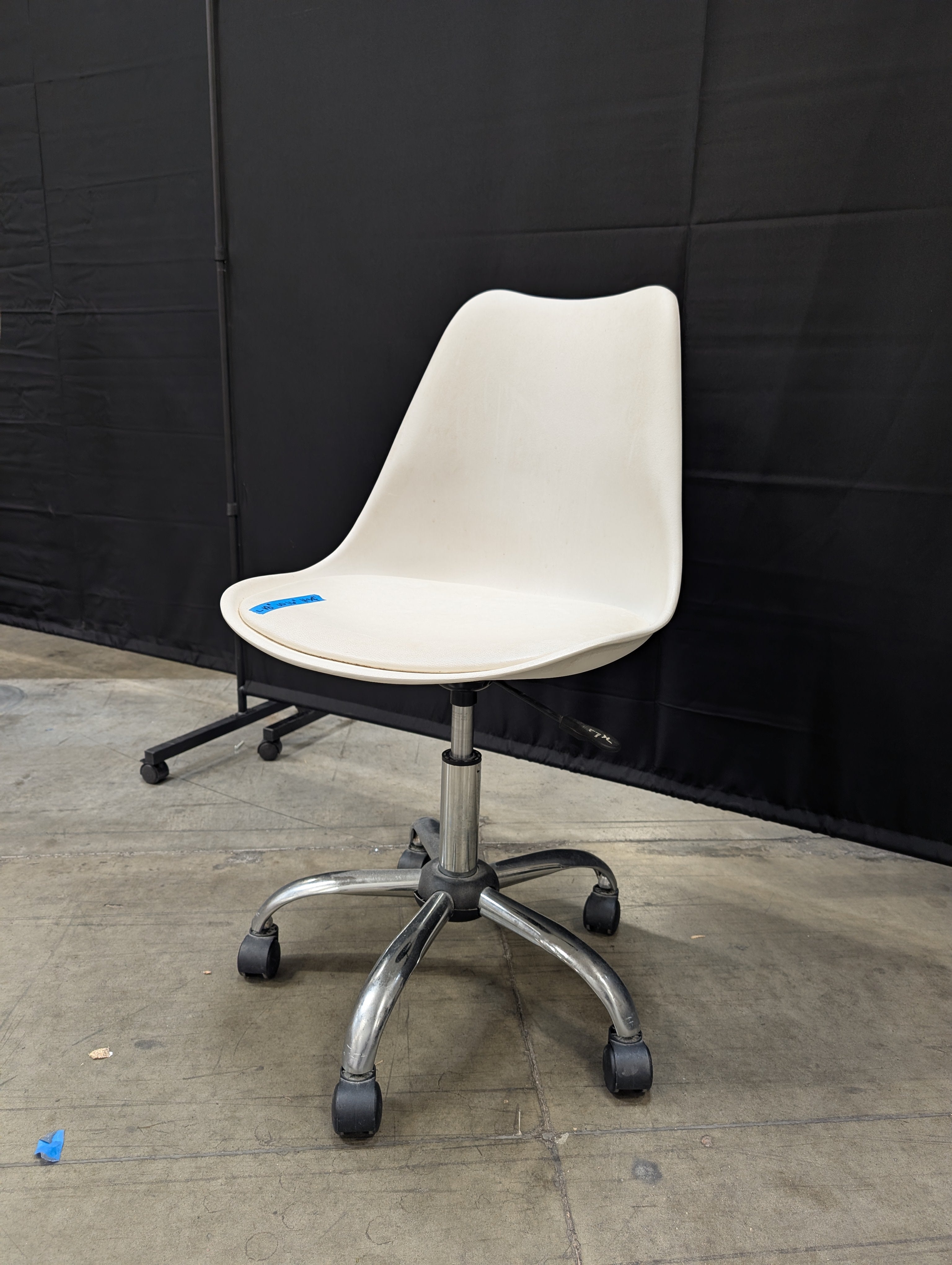 Modern White Swivel Desk Chair with Chrome Base