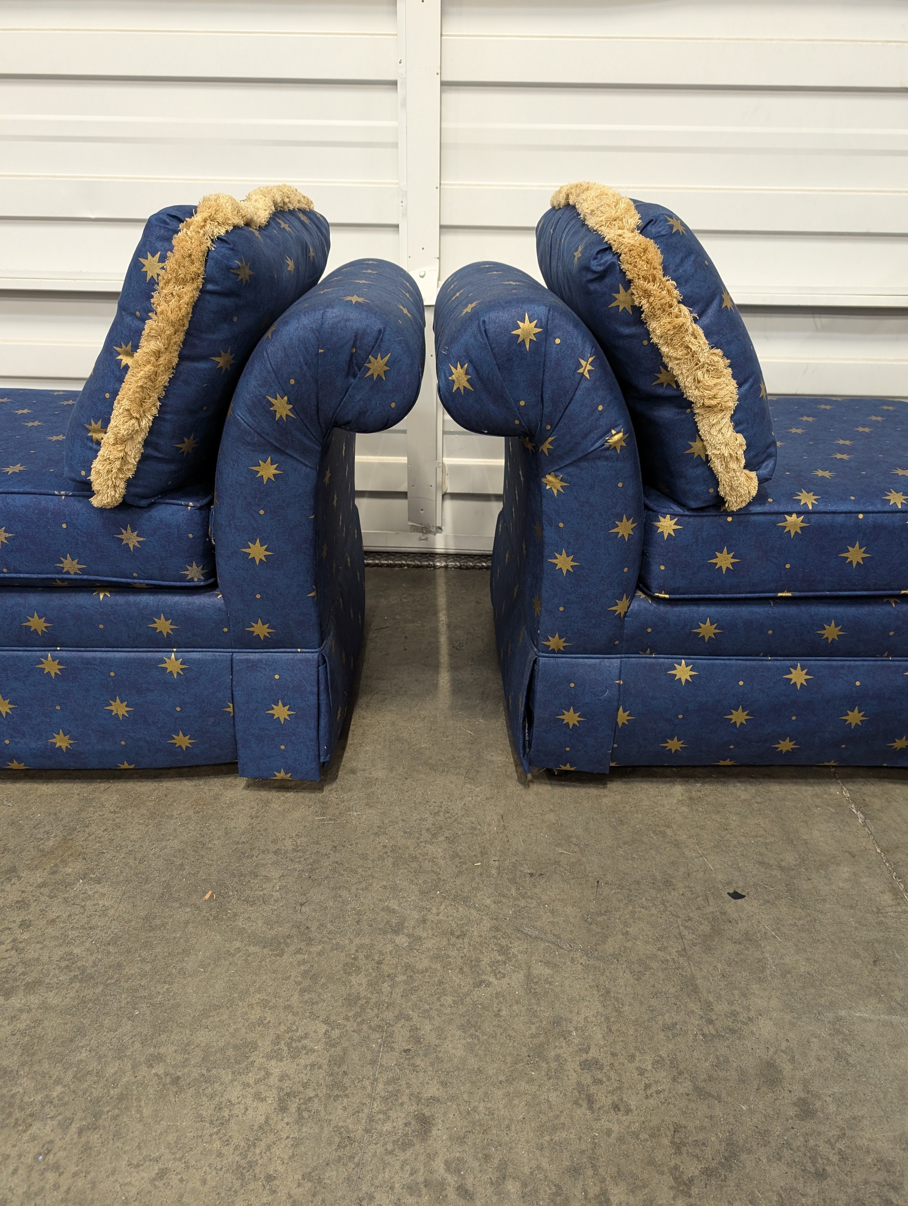 Charming Blue and Gold Star Pattern Modular Two-Piece Seating