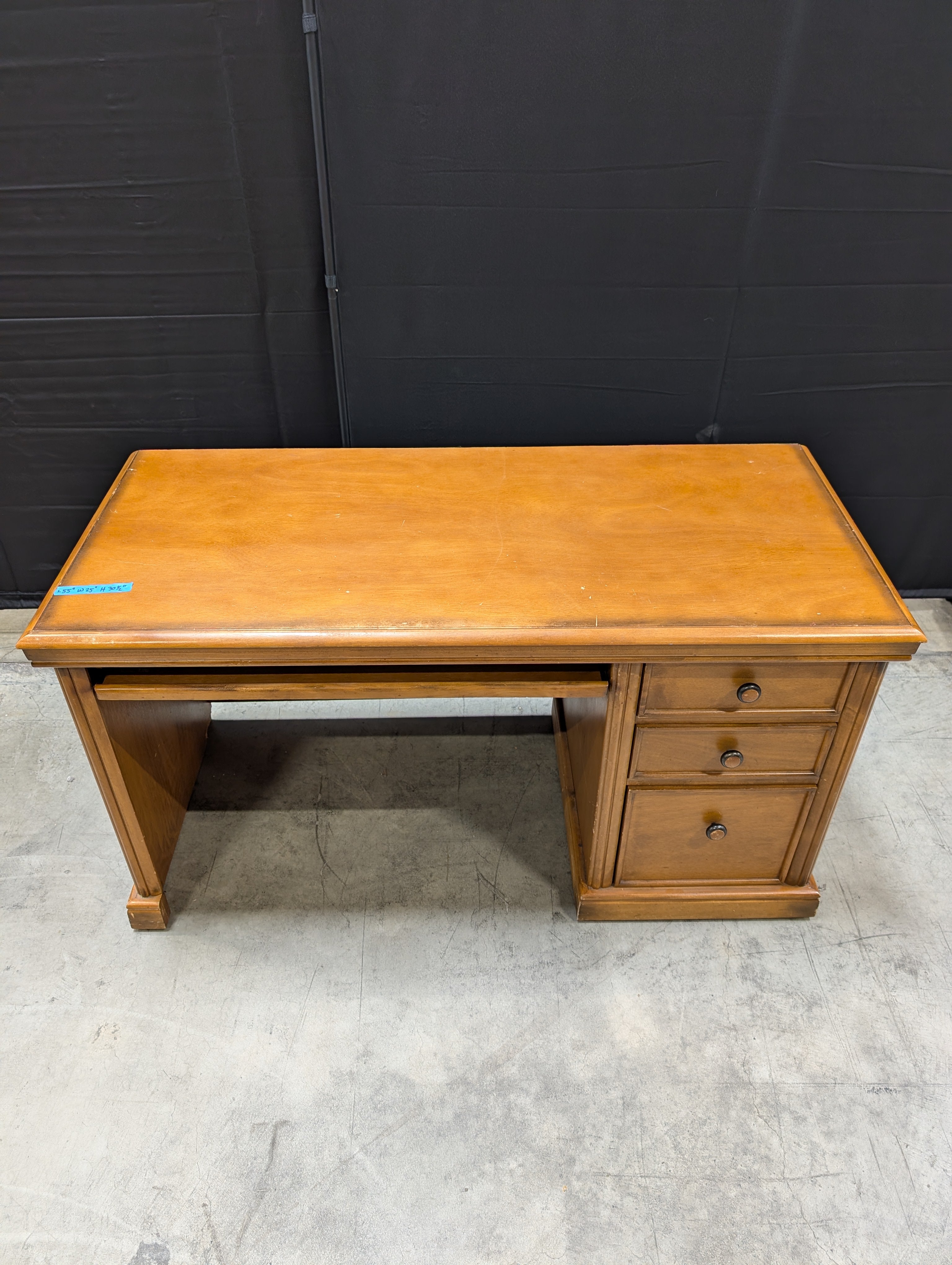 Martin Furniture Classic Brown Wood Office Desk with Three Storage Drawers