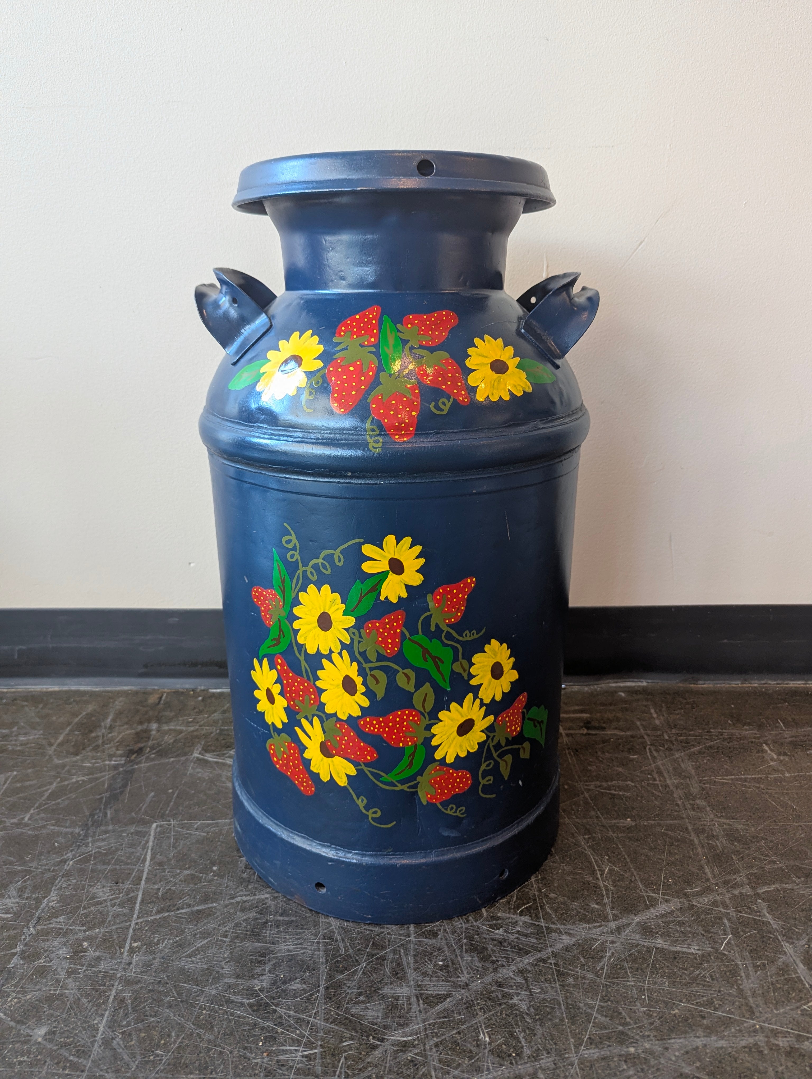 Vintage Hand-Painted Milk Can