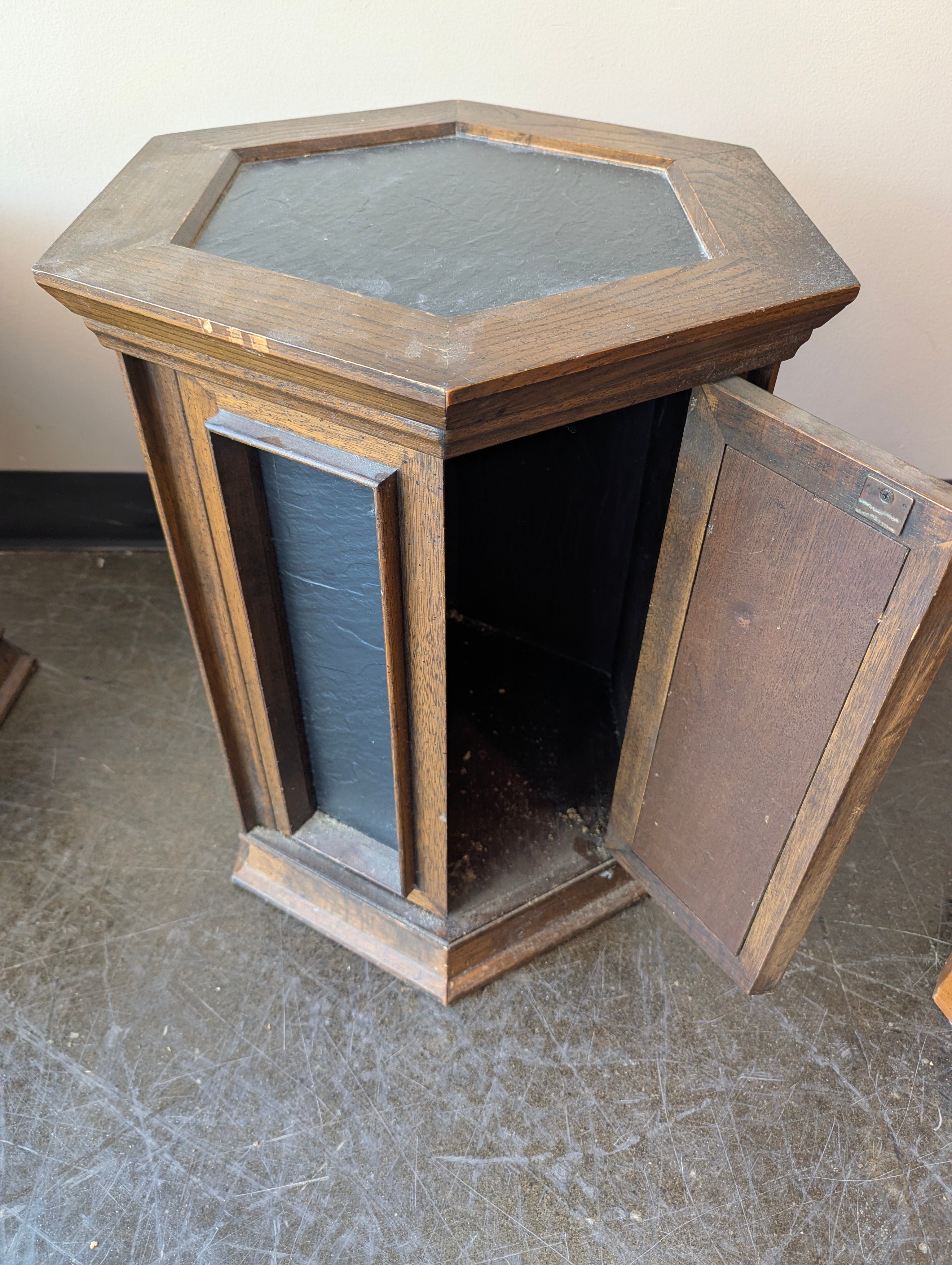 Octagonal Wood Display Cabinet