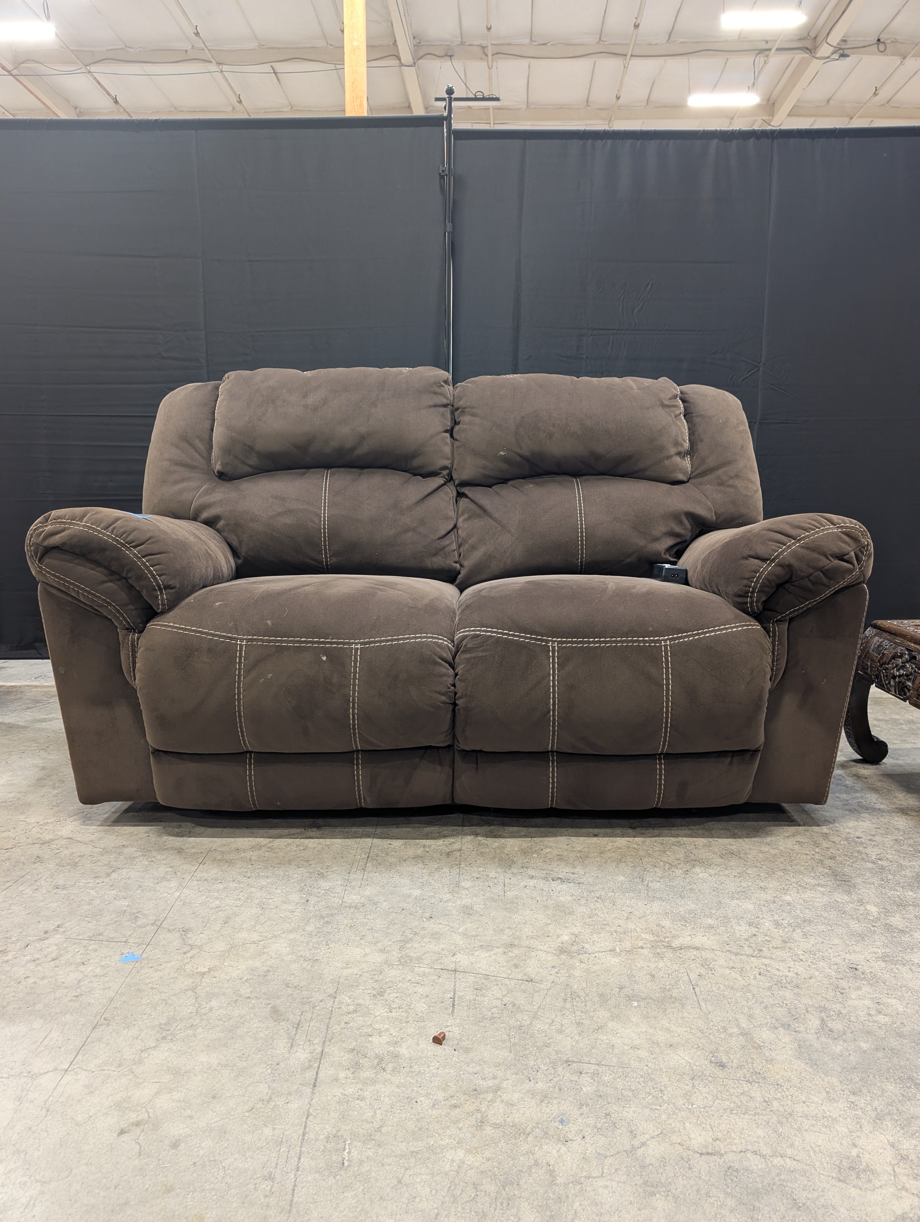 Brown Microfiber Reclining Loveseat