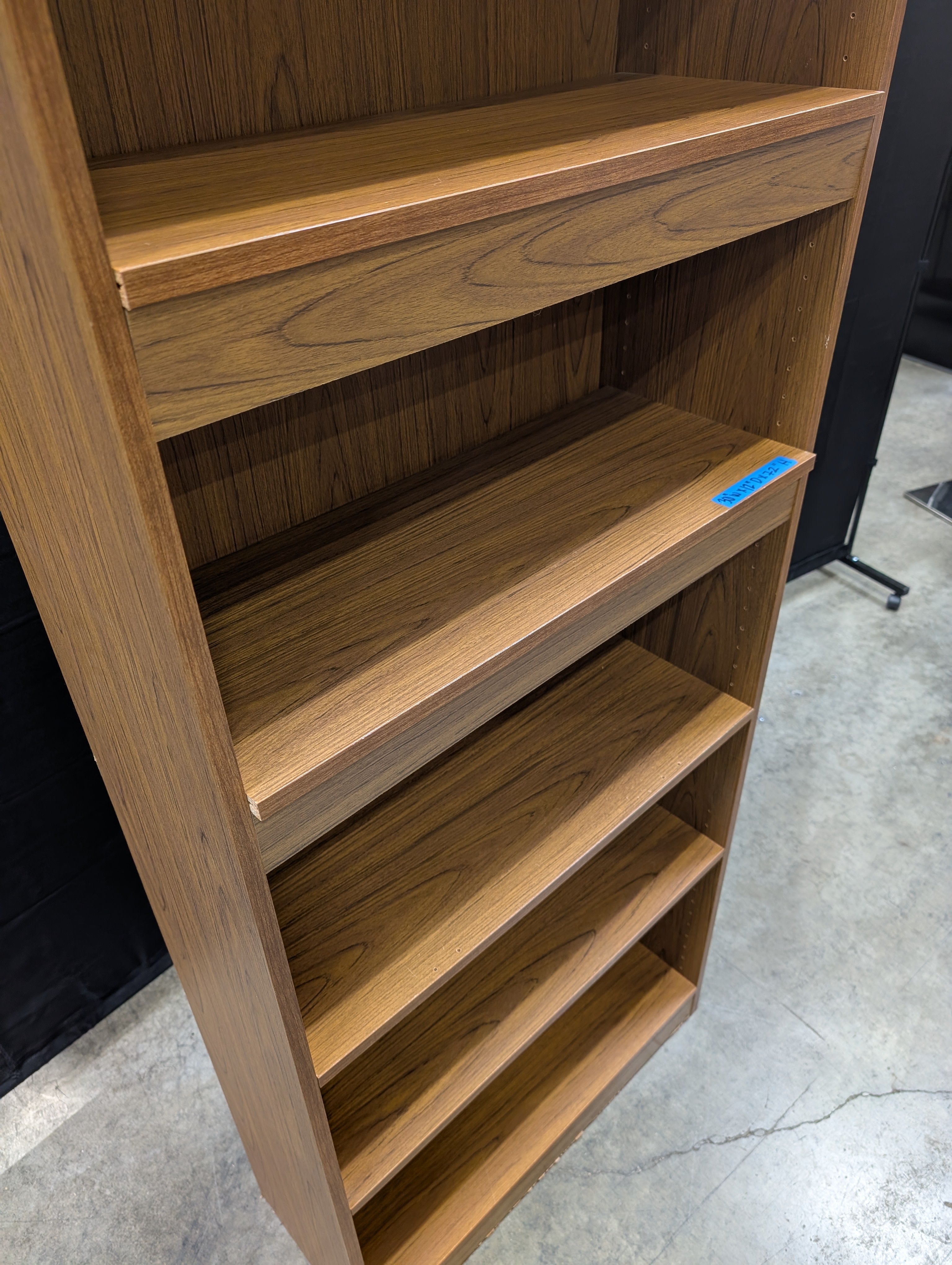 Tall Brown Wood Grain Six-Shelf Bookcase Storage Unit