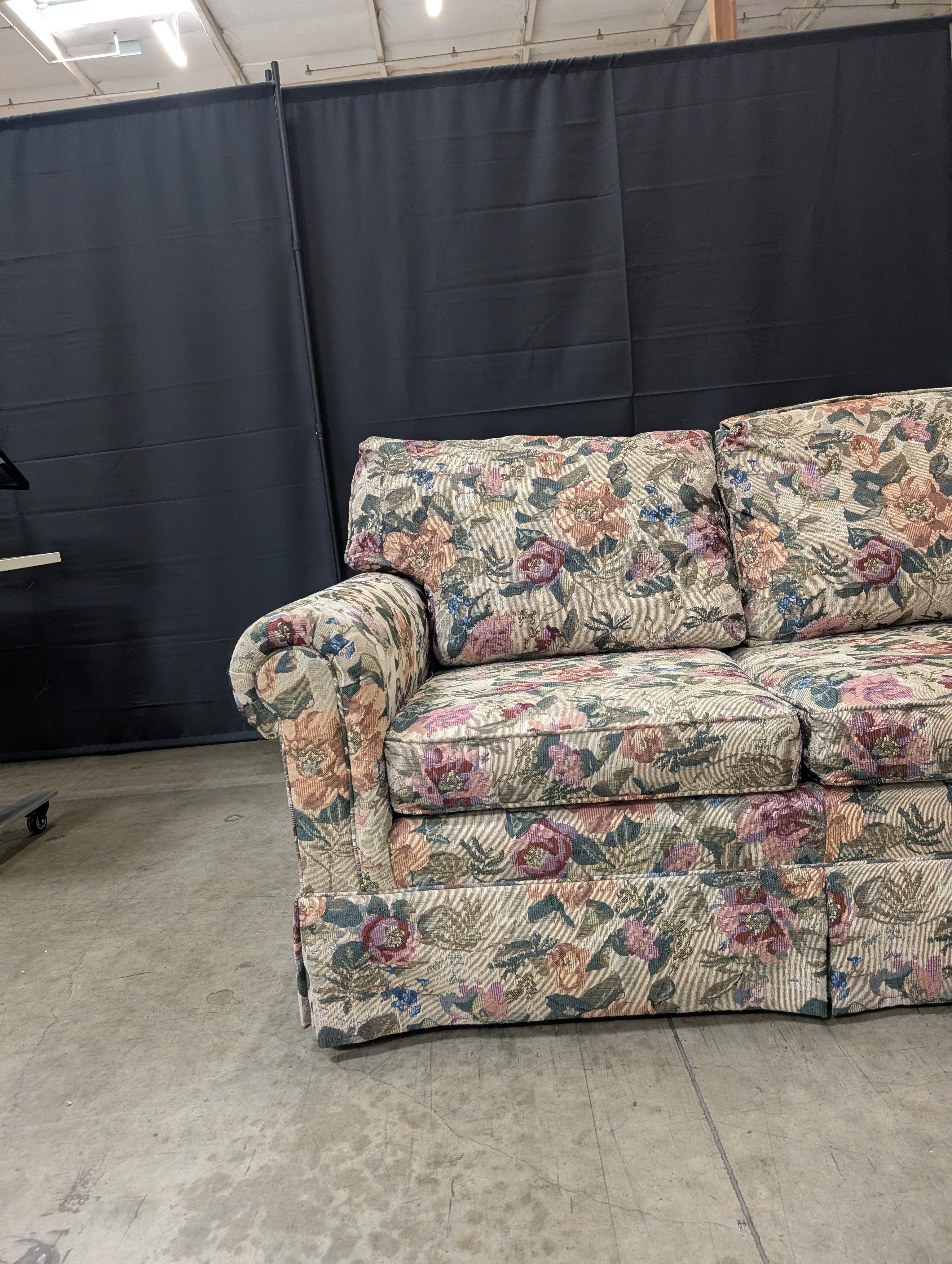 Lane Upholstery Botanical Print Three-Seat Sofa