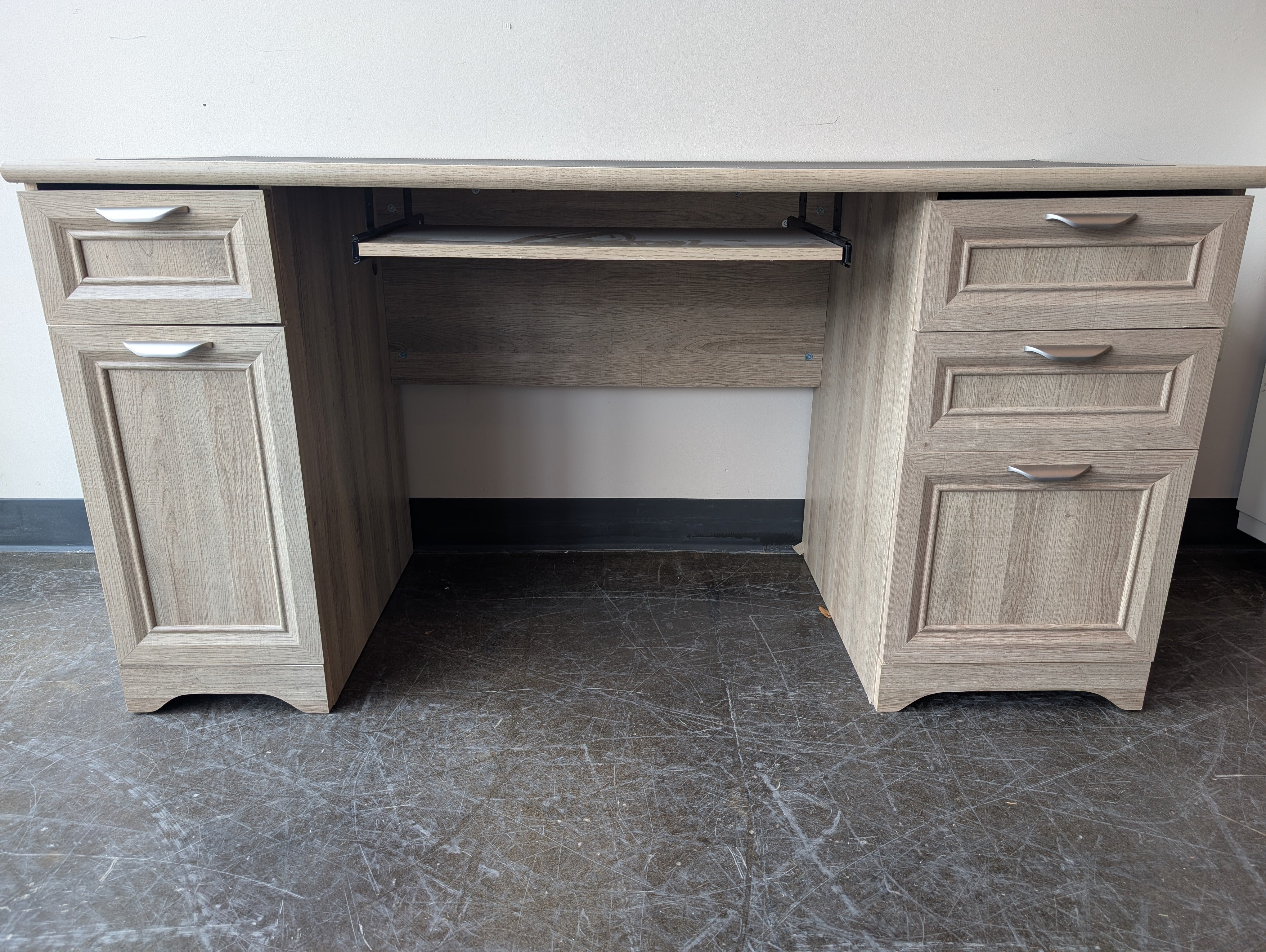 Rustic Wood Writing Desk with Dark Top