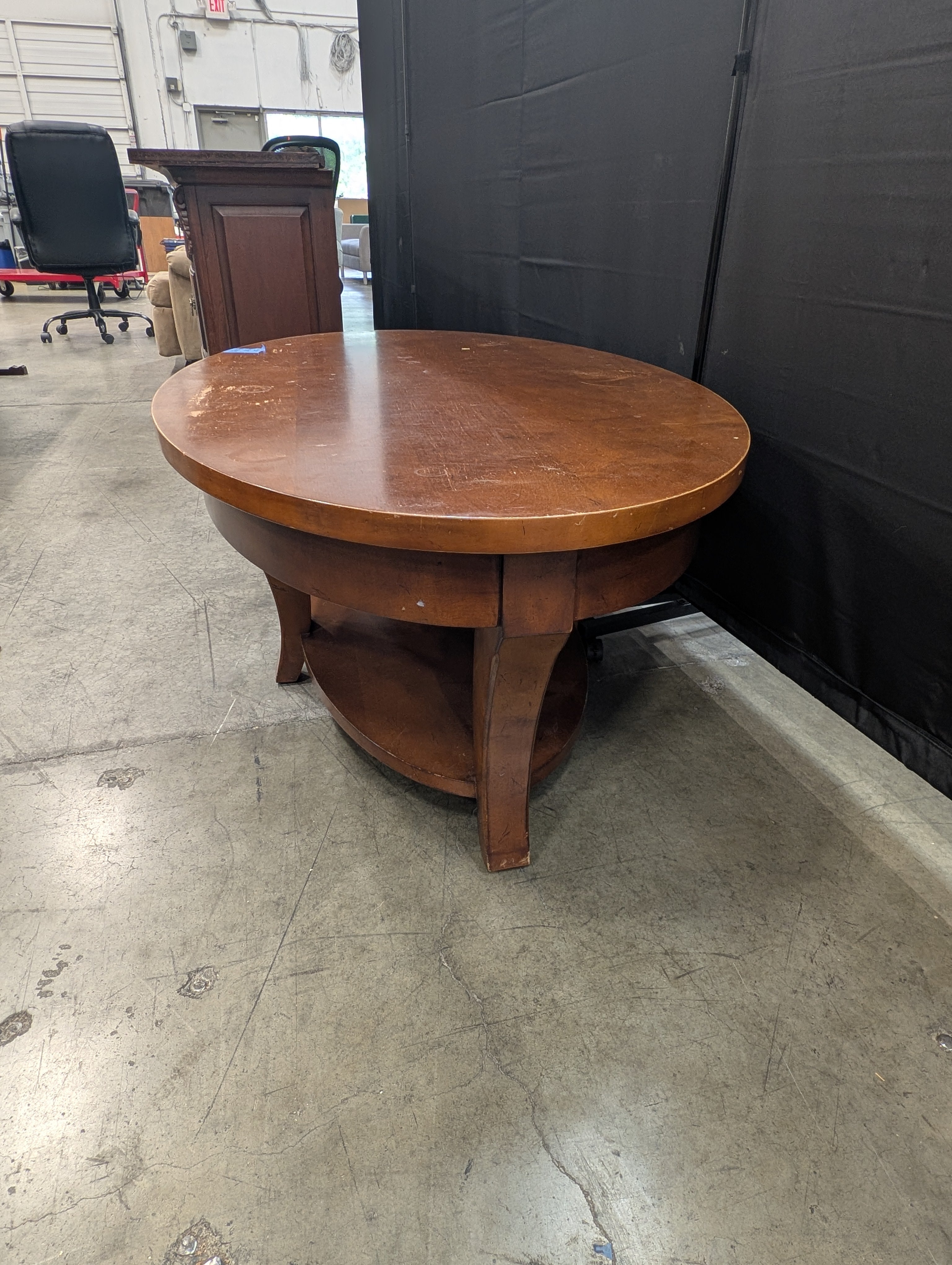Two-Tier Oval Wood Coffee Table