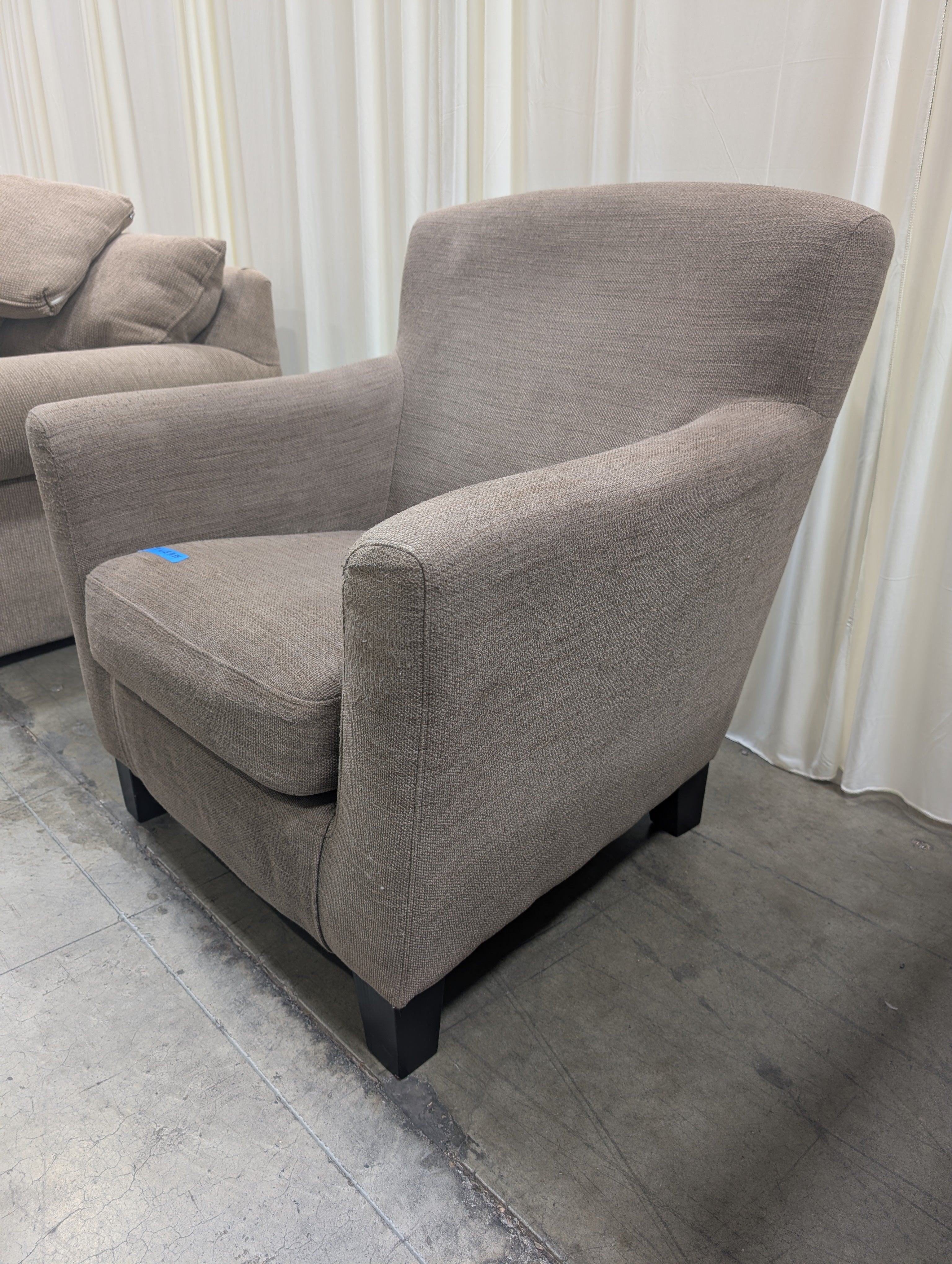 Woven Fabric Club Chair with Tapered Legs