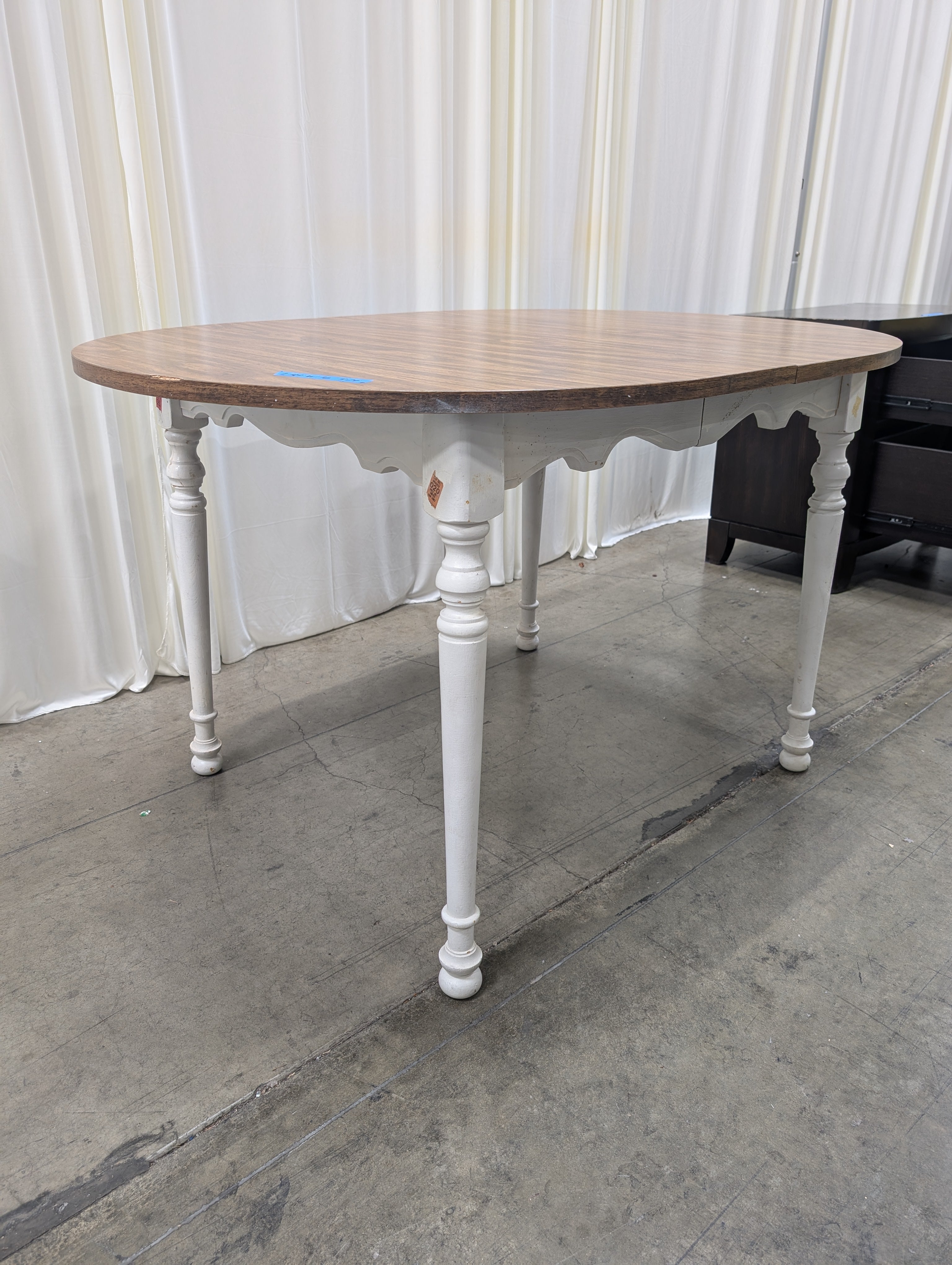 Two-Tone Oval Wood Dining Table