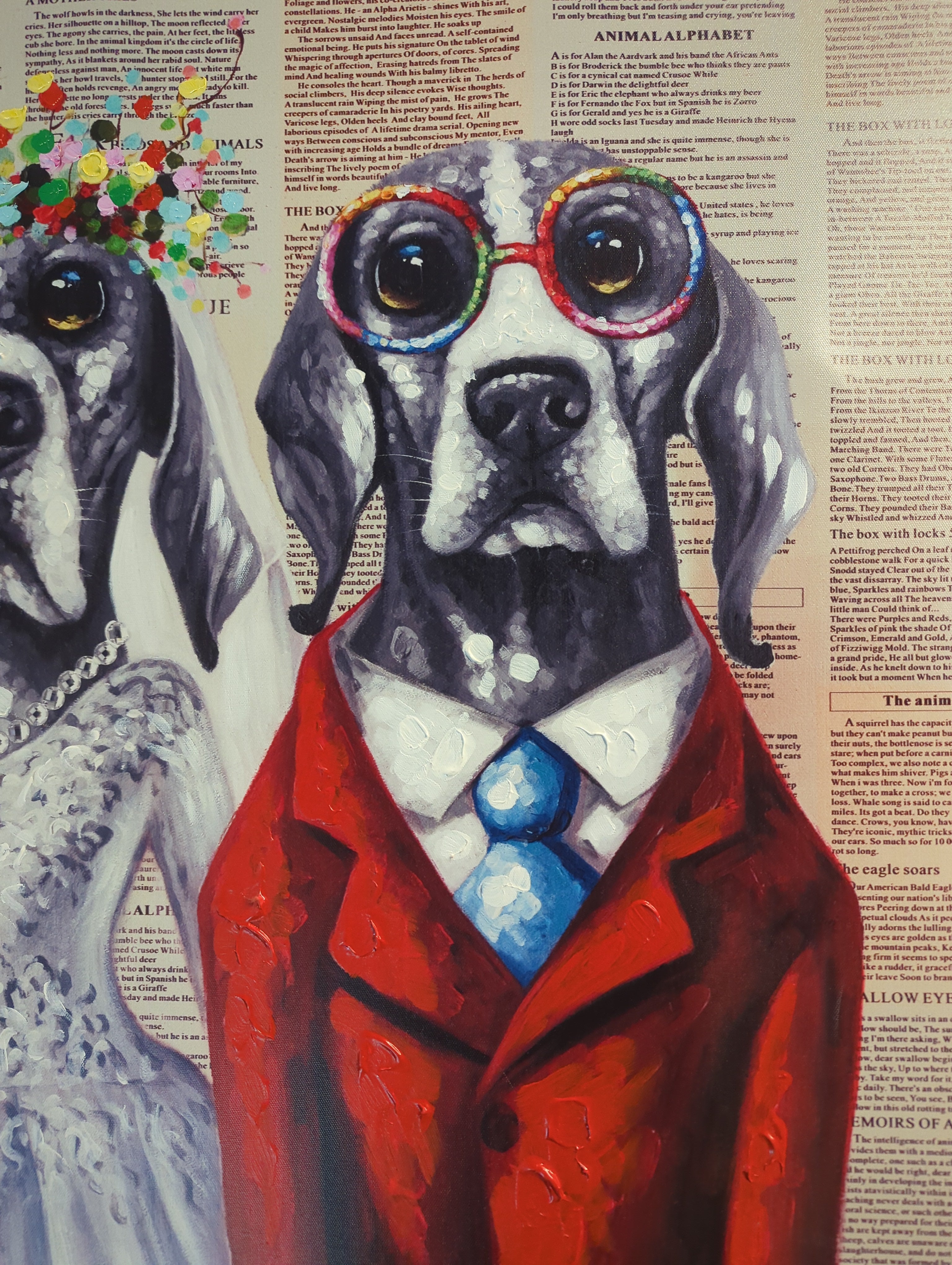Charming Dog Couple Canvas Art