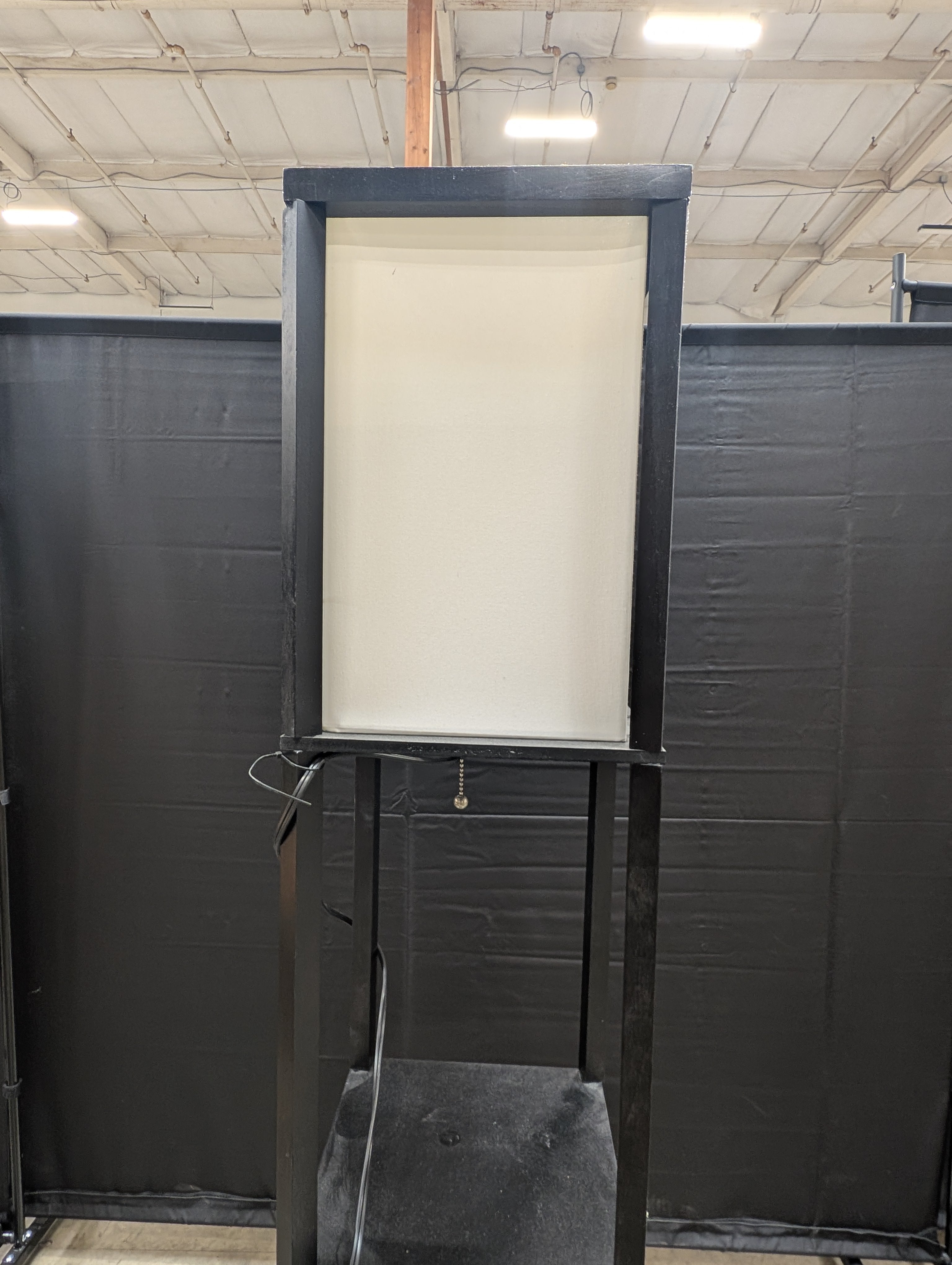 Modern Dark Frame Floor Lamp with Integrated Shelving Unit
